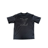 Louis Vuitton Black & White LV Stitch Logo T-Shirt