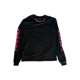 Chrome Hearts Black & Pink Neck Logo Longsleeve T-Shirt