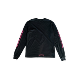 Chrome Hearts Black & Pink Neck Logo Longsleeve T-Shirt