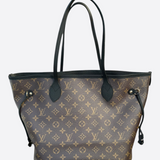 Louis Vuitton Black & Brown Monogram Reversible Neverfull MM