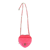 Chanel Pink Quilted Mini Heart Bag