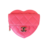 Chanel Pink Quilted Mini Heart Bag