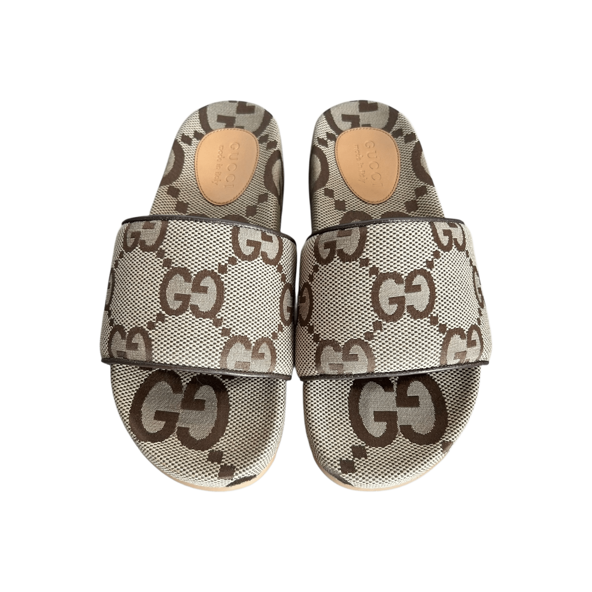 Gucci Beige & Brown GG Monogram Sandals - Morely TrendsGucci Type here:)