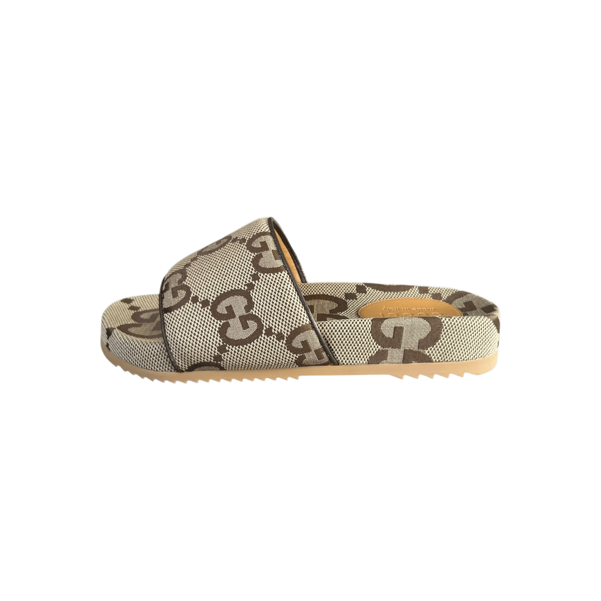 Gucci Beige & Brown GG Monogram Sandals - Morely TrendsGucci Type here:)