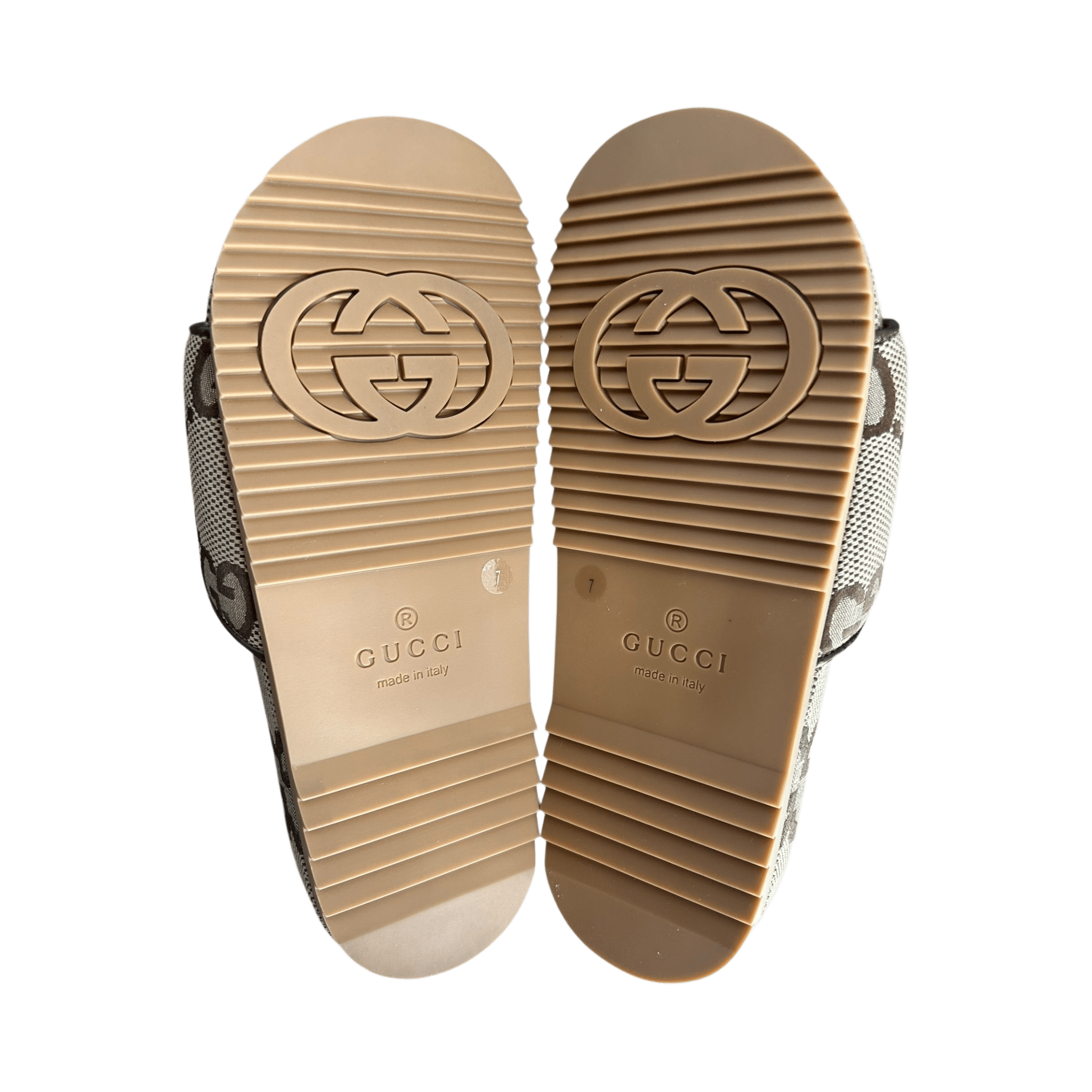 Gucci Beige & Brown GG Monogram Sandals - Morely TrendsGucci Type here:)