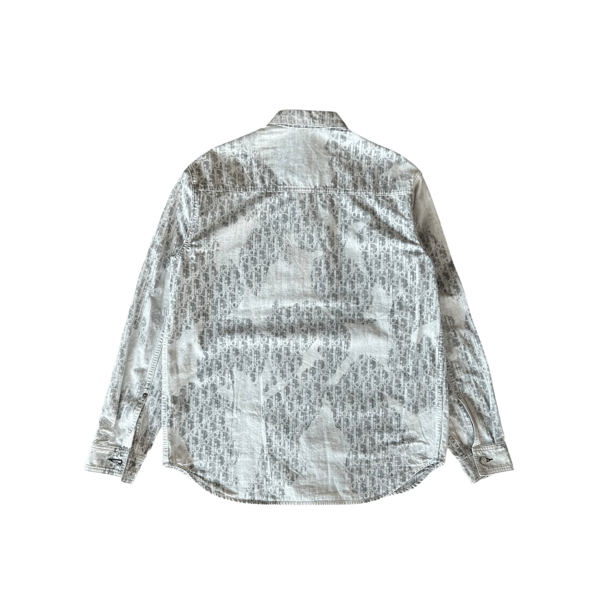 Dior Grey Oblique Distressed Button Up Shirt - Morely TrendsDior Type here:)