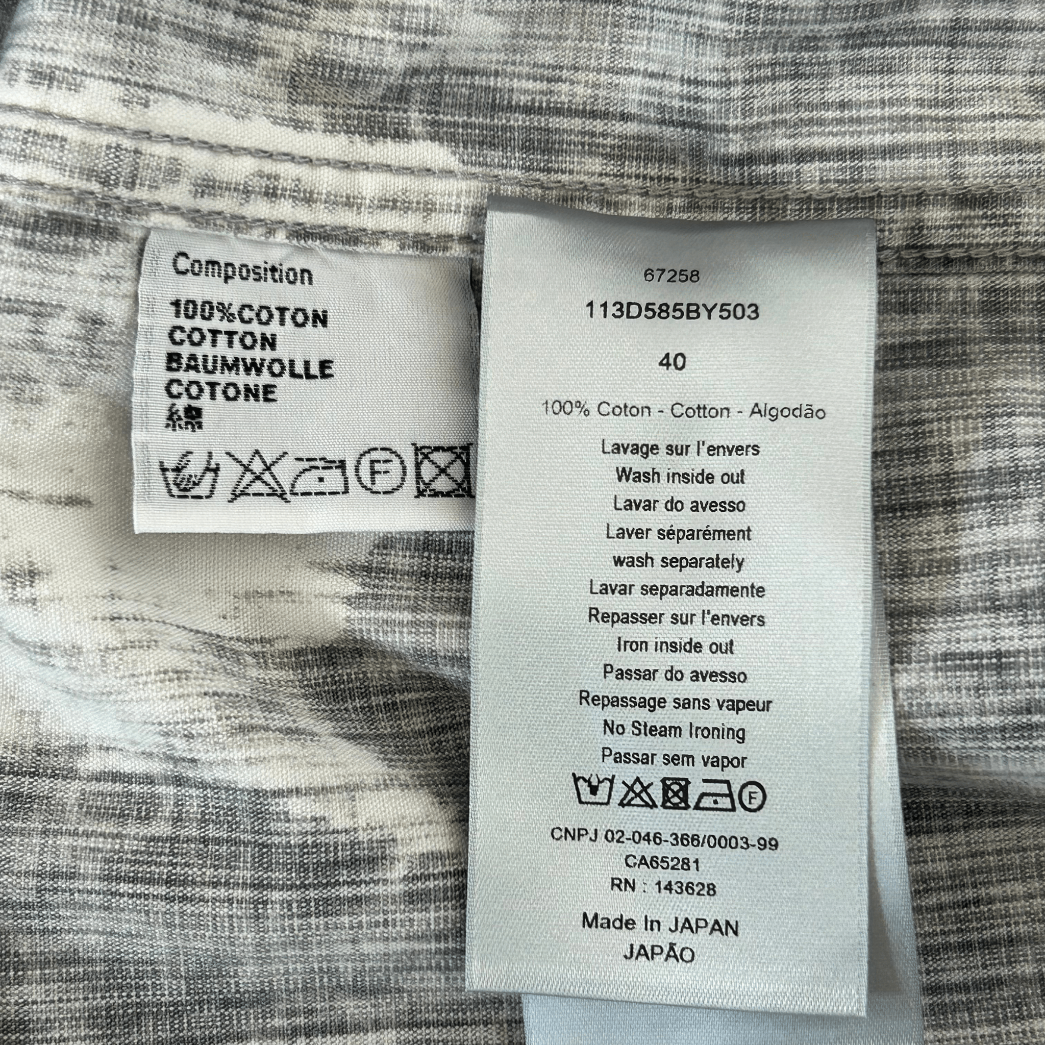 Dior Grey Oblique Distressed Button Up Shirt - Morely TrendsDior Type here:)