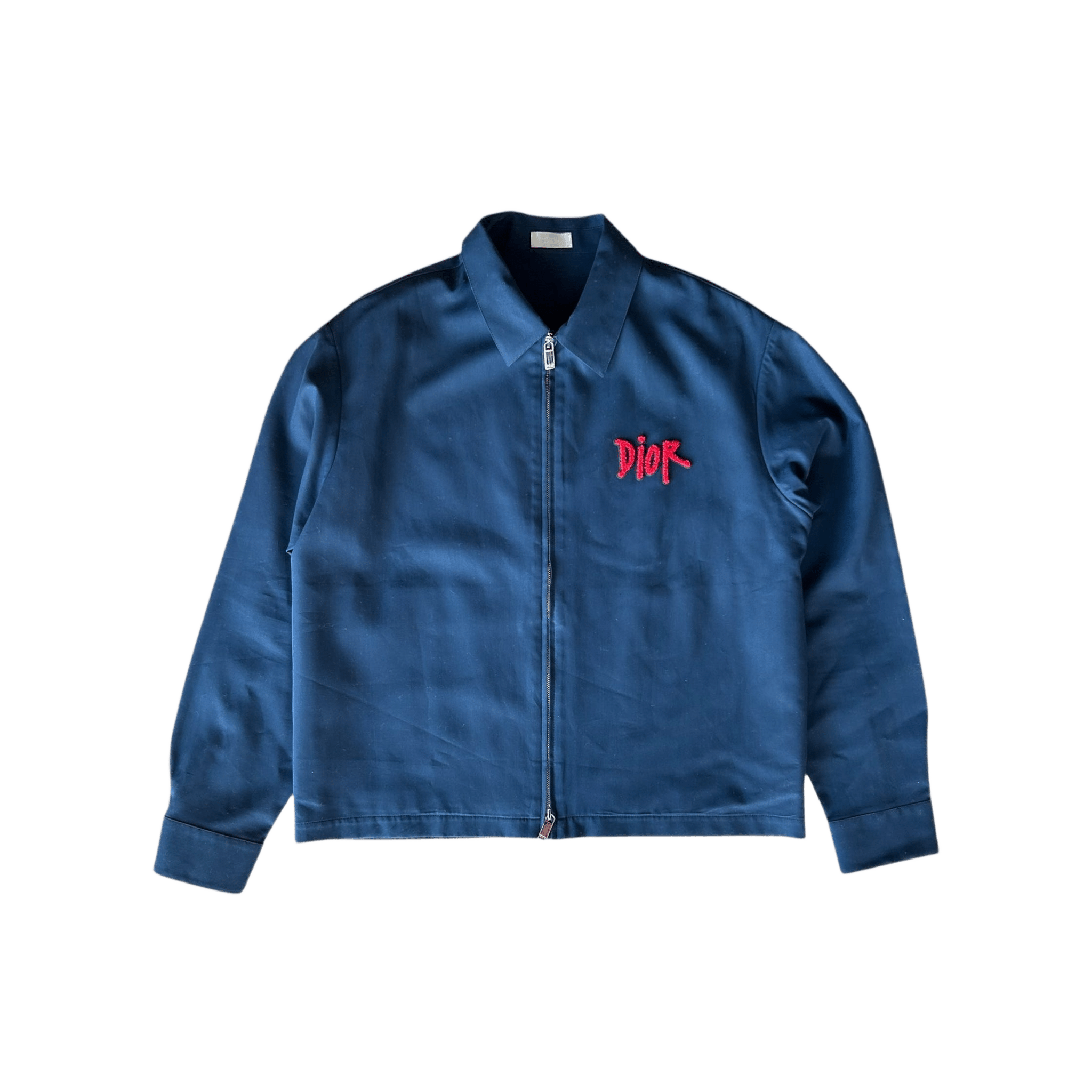 Dior Stussy Navy & Red Logo Zip Up Jacket - Morely TrendsDior Type here:)