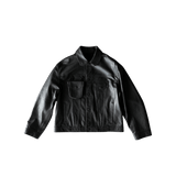 Louis Vuitton Black & White Chain Leather Trucker Jacket - Morely TrendsLouis Vuitton Type here:)