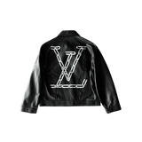 Louis Vuitton Black & White Chain Leather Trucker Jacket - Morely TrendsLouis Vuitton Type here:)