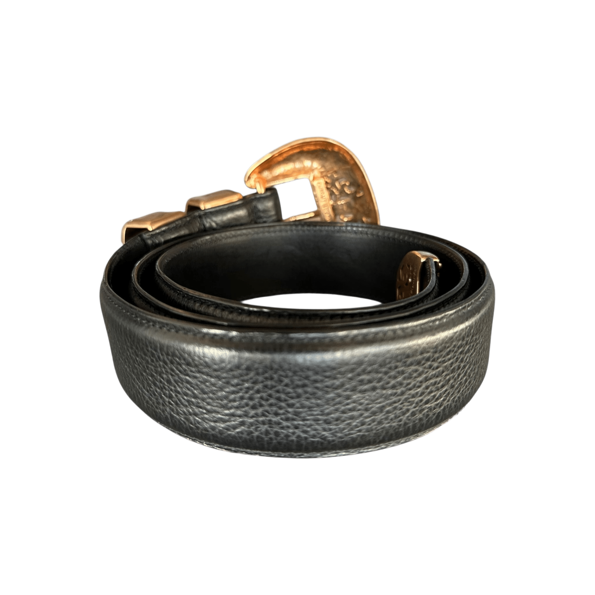 Chrome Hearts Black & Brass 3 Piece Leather Belt - Morely TrendsChrome Hearts Type here:)