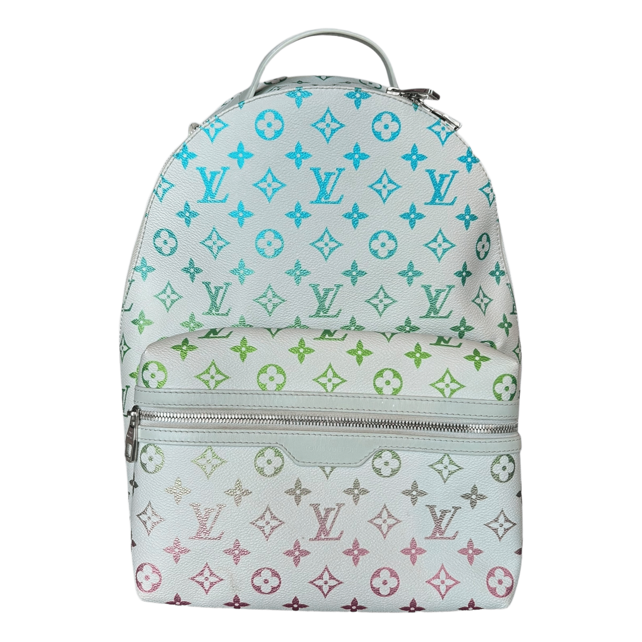 Louis Vuitton White & Multicolor Gradient Monogram Discovery Backpack - Morely TrendsLouis Vuitton Type here:)