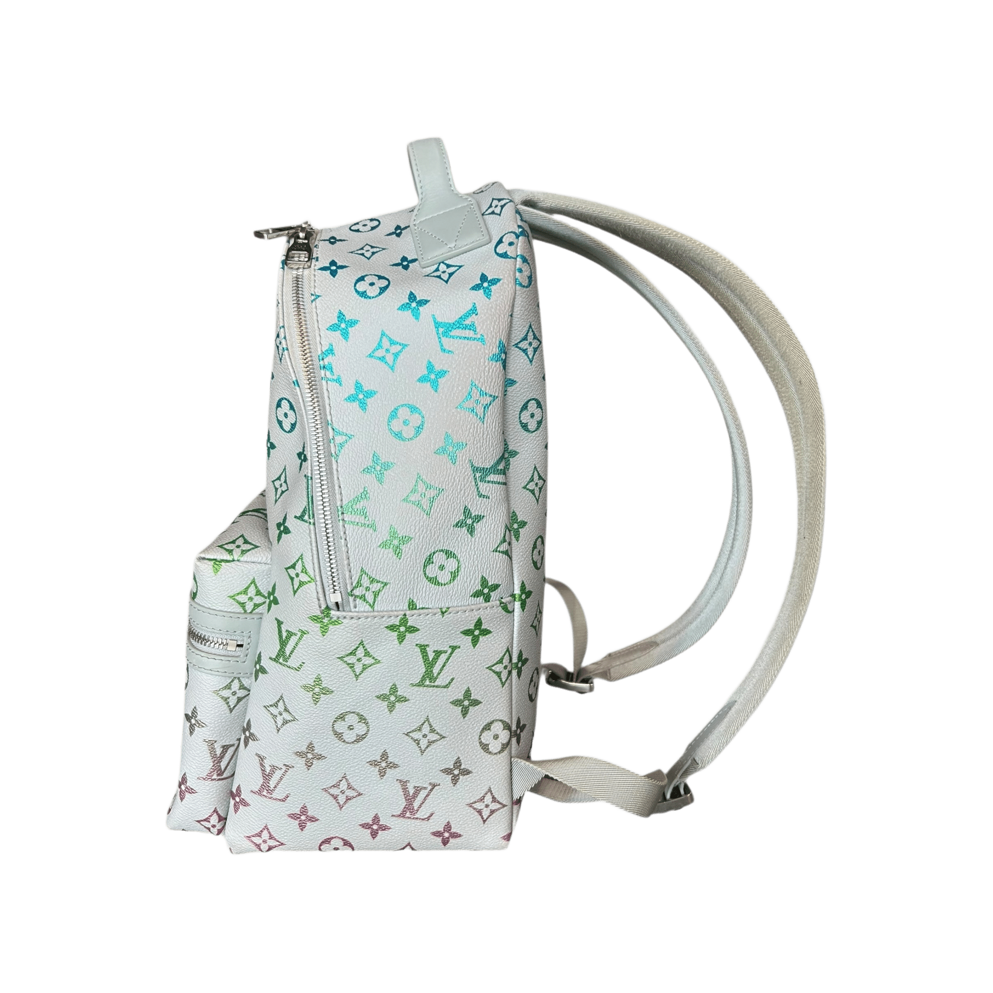 Louis Vuitton White & Multicolor Gradient Monogram Discovery Backpack - Morely TrendsLouis Vuitton Type here:)