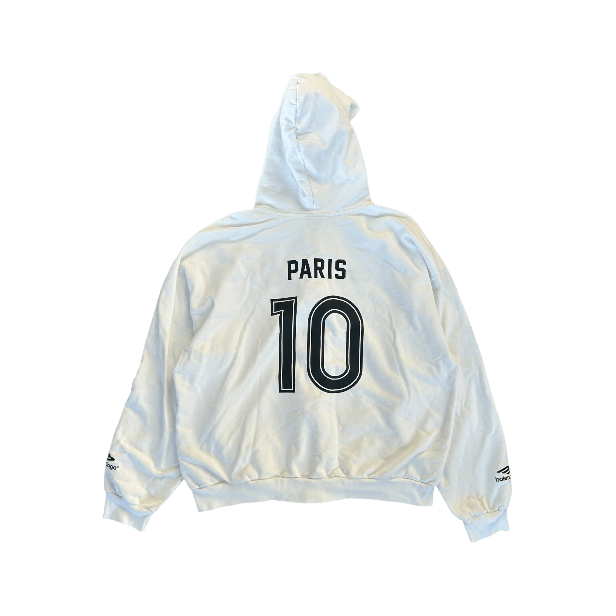 Balenciaga White & Black Soccer Logo Zip Up Hoodie - Morely TrendsBalenciaga Type here:)