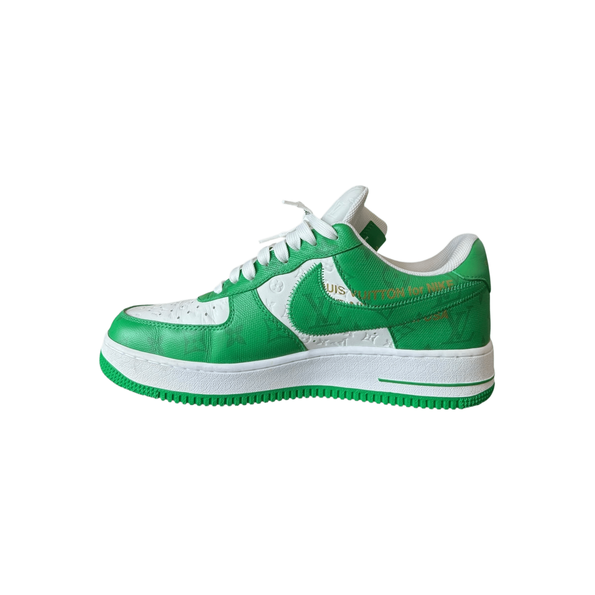 Louis Vuitton Nike Green & White Monogram Air Force 1 - Morely TrendsLouis Vuitton Type here:)