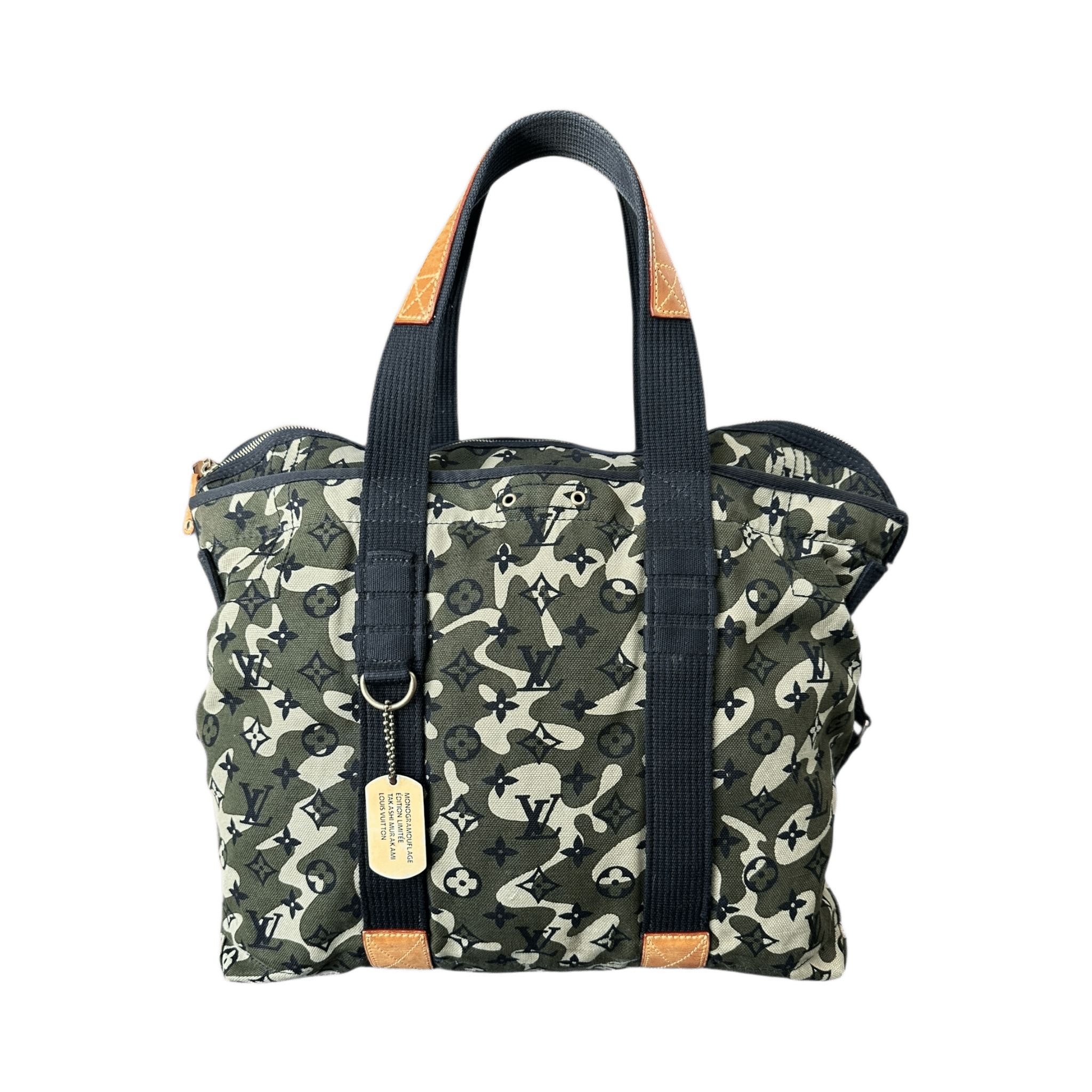 Louis Vuitton Takashi Murakami Green Camouflage Monogram Treillis Tote - Morely TrendsLouis Vuitton Type here:)