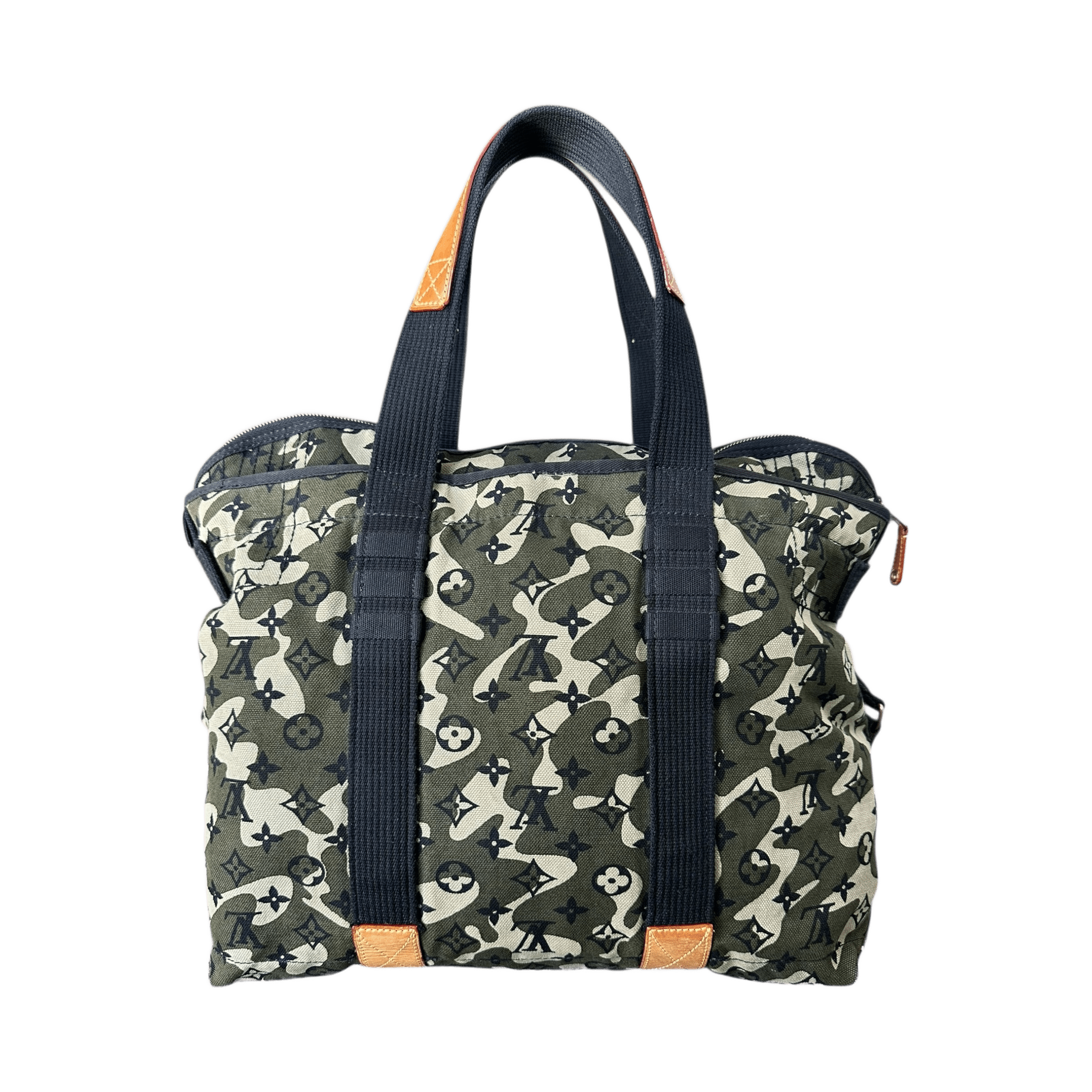 Louis Vuitton Takashi Murakami Green Camouflage Monogram Treillis Tote - Morely TrendsLouis Vuitton Type here:)