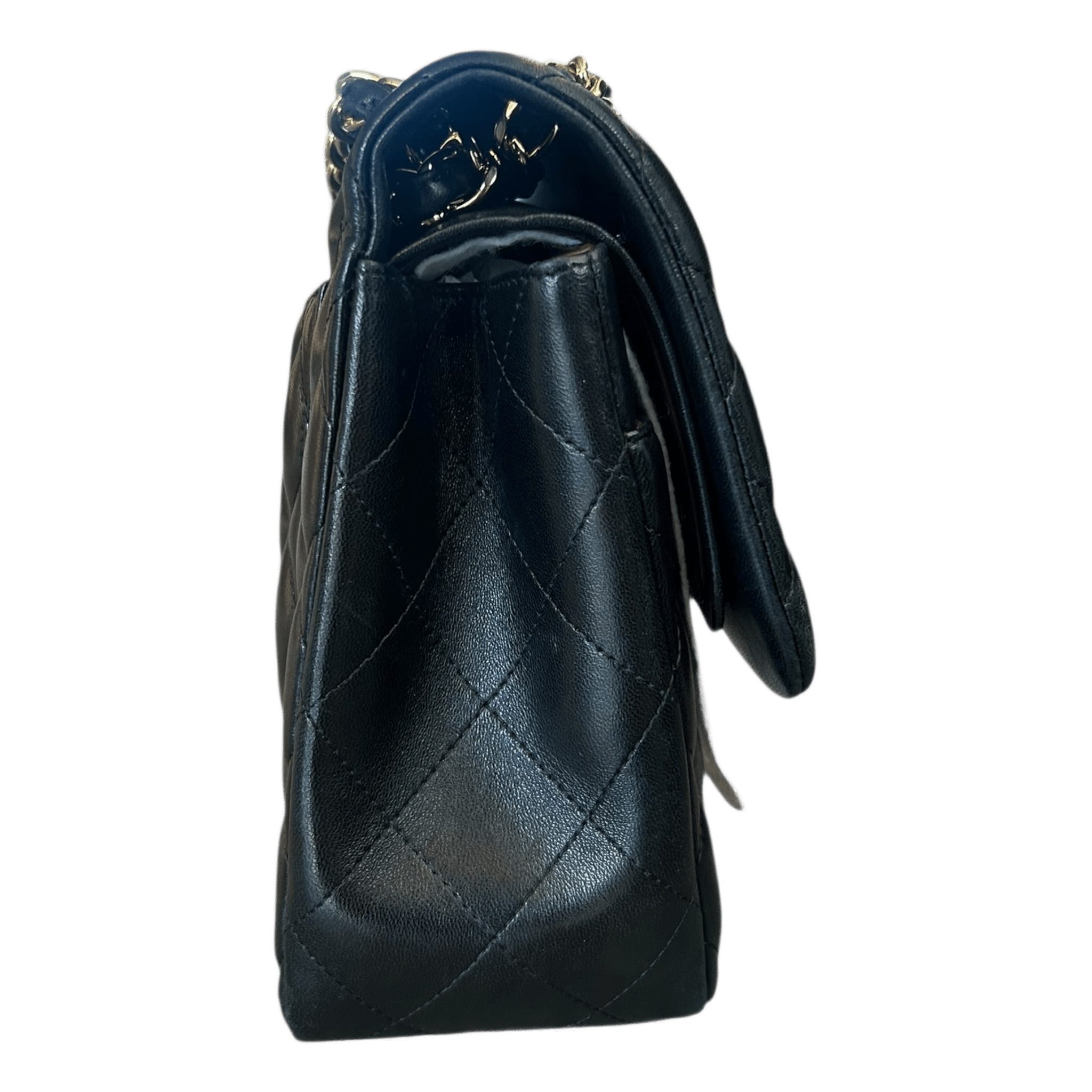 Chanel Black Lambskin Quilted Jumbo Flap Bag - Morely TrendsChanel Type here:)