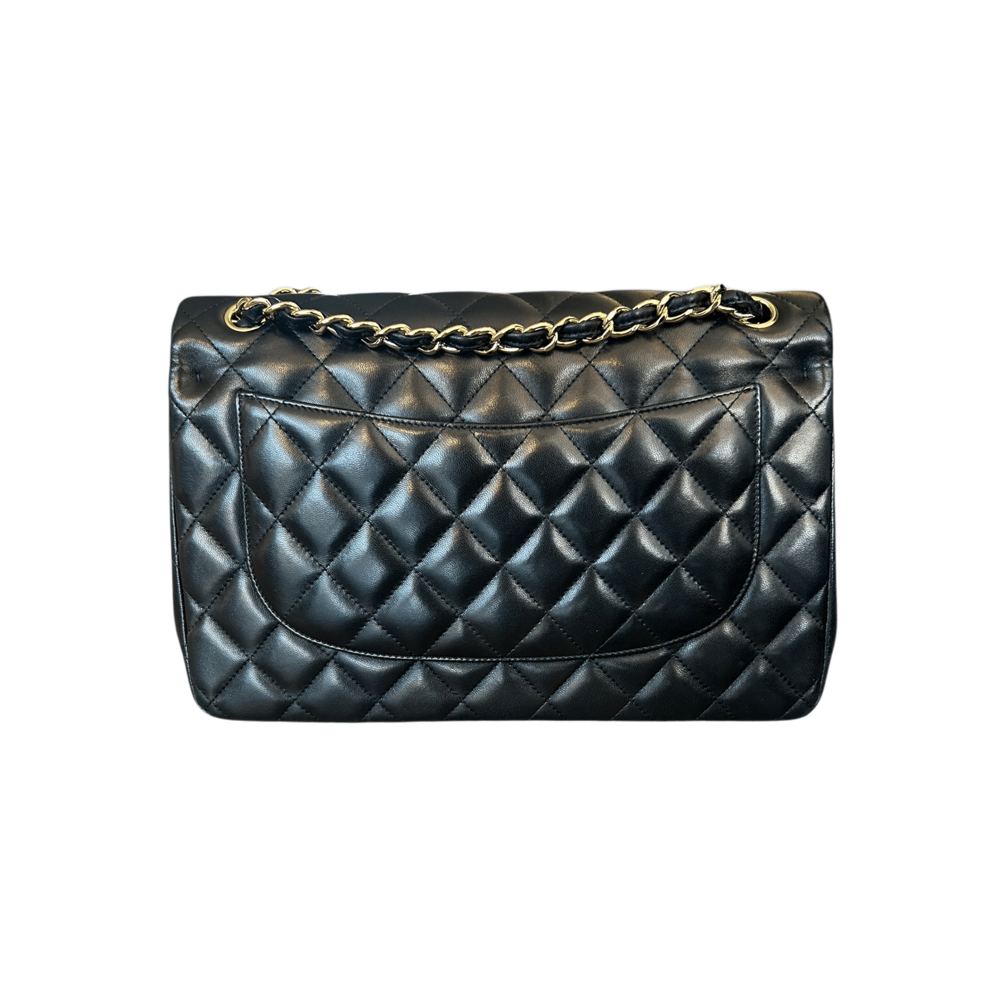 Chanel Black Lambskin Quilted Jumbo Flap Bag - Morely TrendsChanel Type here:)