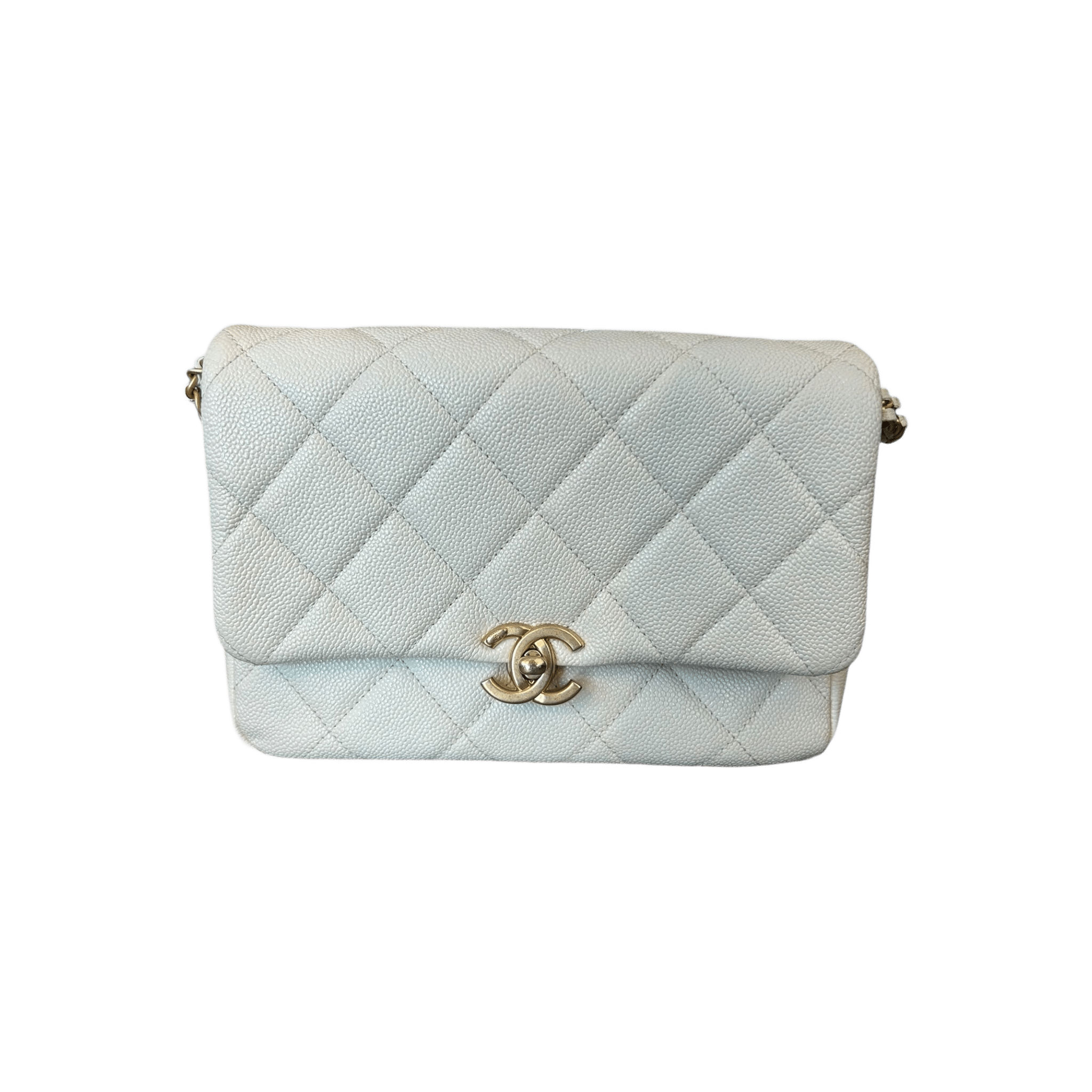 Chanel White Caviar Quilted Chain Melody Small Flap bag - Morely TrendsChanel Type here:)