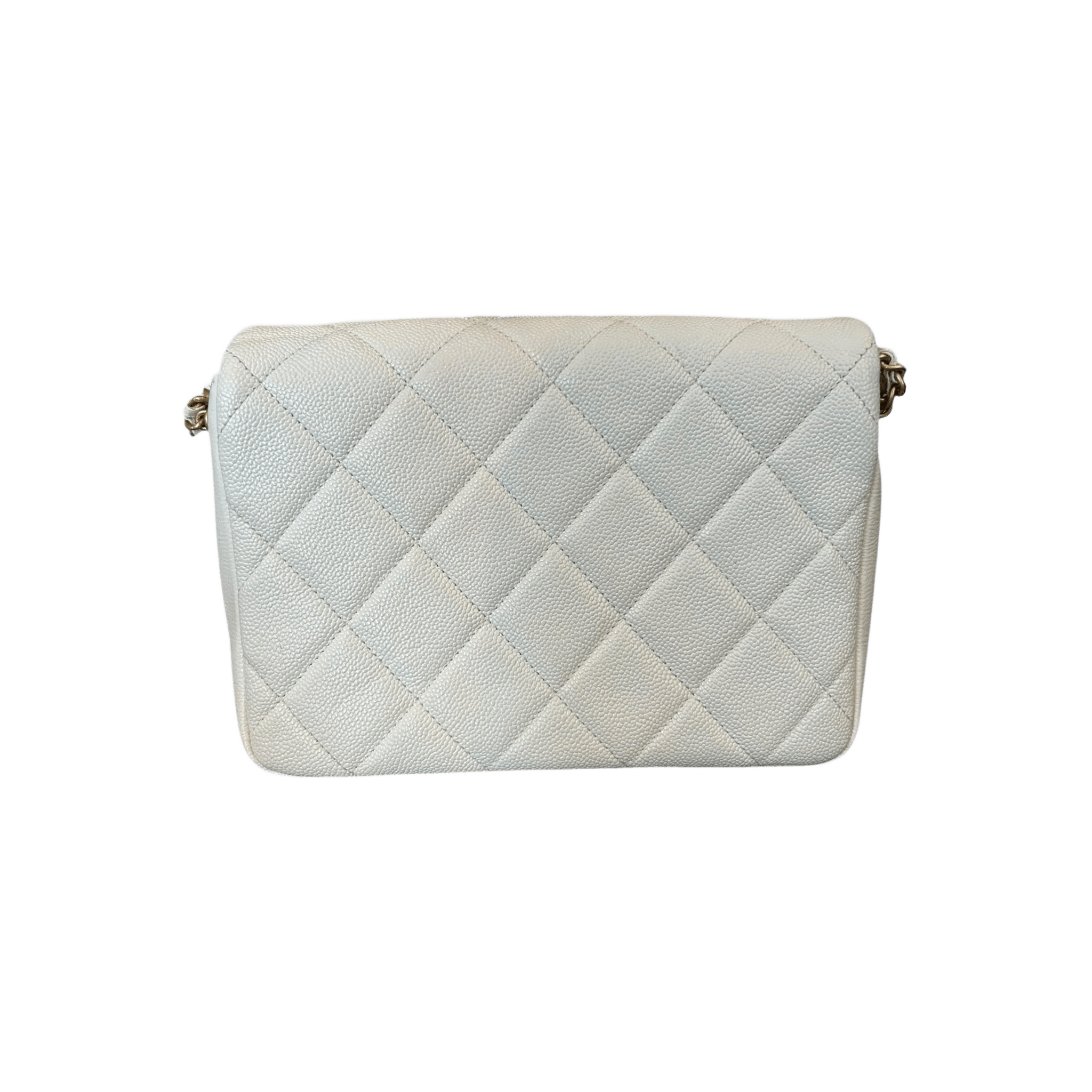 Chanel White Caviar Quilted Chain Melody Small Flap bag - Morely TrendsChanel Type here:)