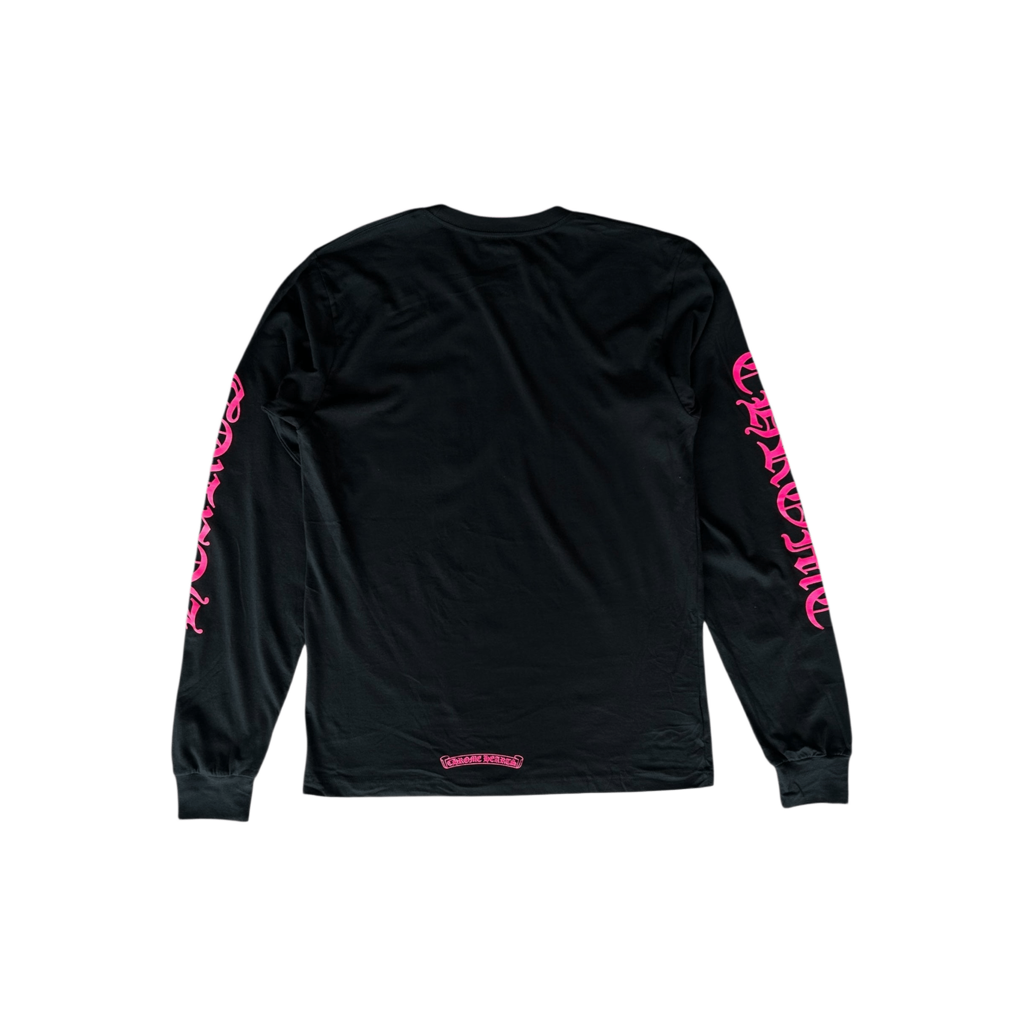 Chrome Hearts Black & Pink Neck Logo Longsleeve T-Shirt - Morely TrendsChrome Hearts Type here:)