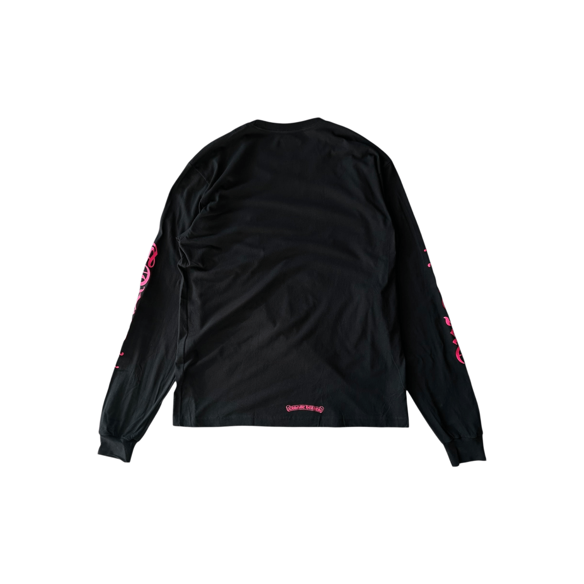 Chrome Hearts Black & Pink Neck Logo Longsleeve T-Shirt - Morely TrendsChrome Hearts Type here:)