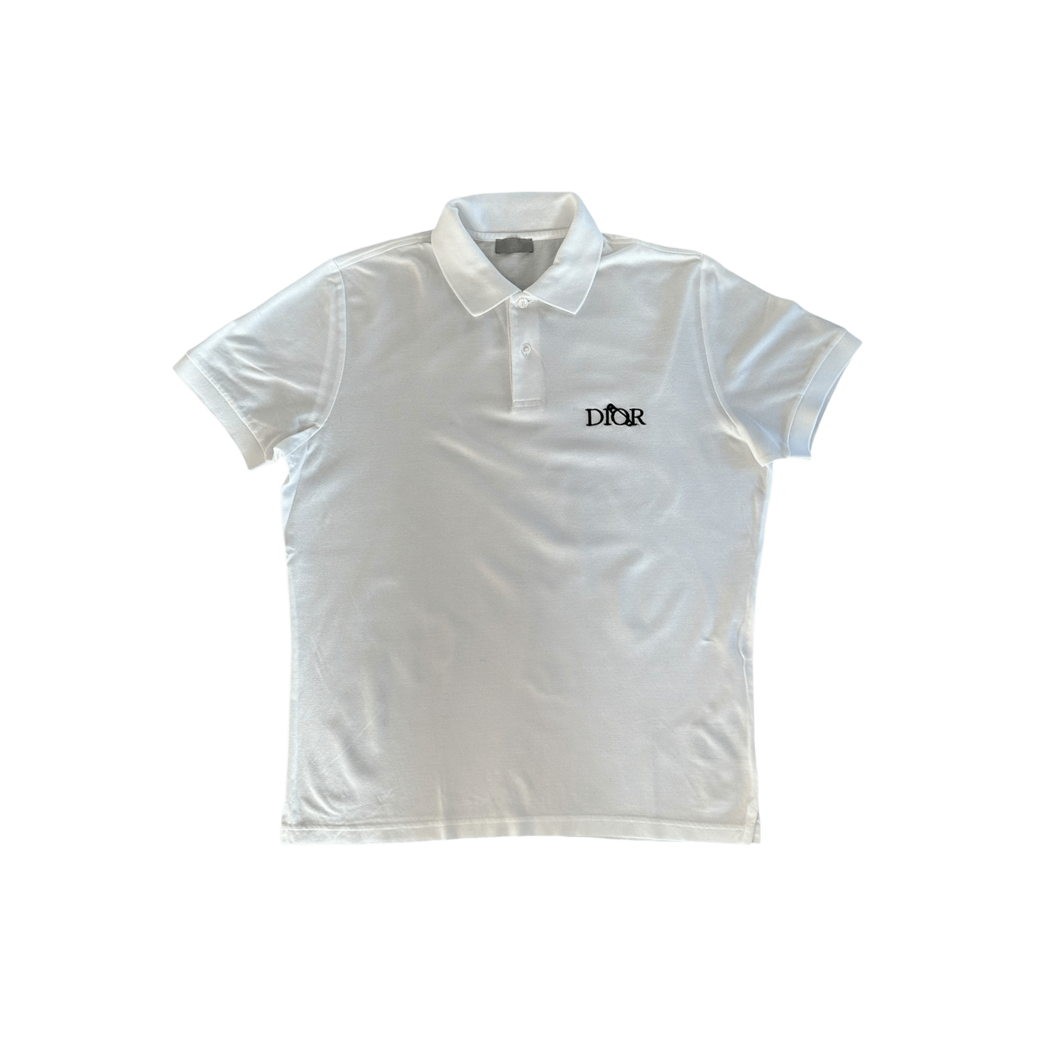 Dior Judy Blame White & Black Pin Embroidered Logo Polo T-Shirt - Morely TrendsDior Type here:)