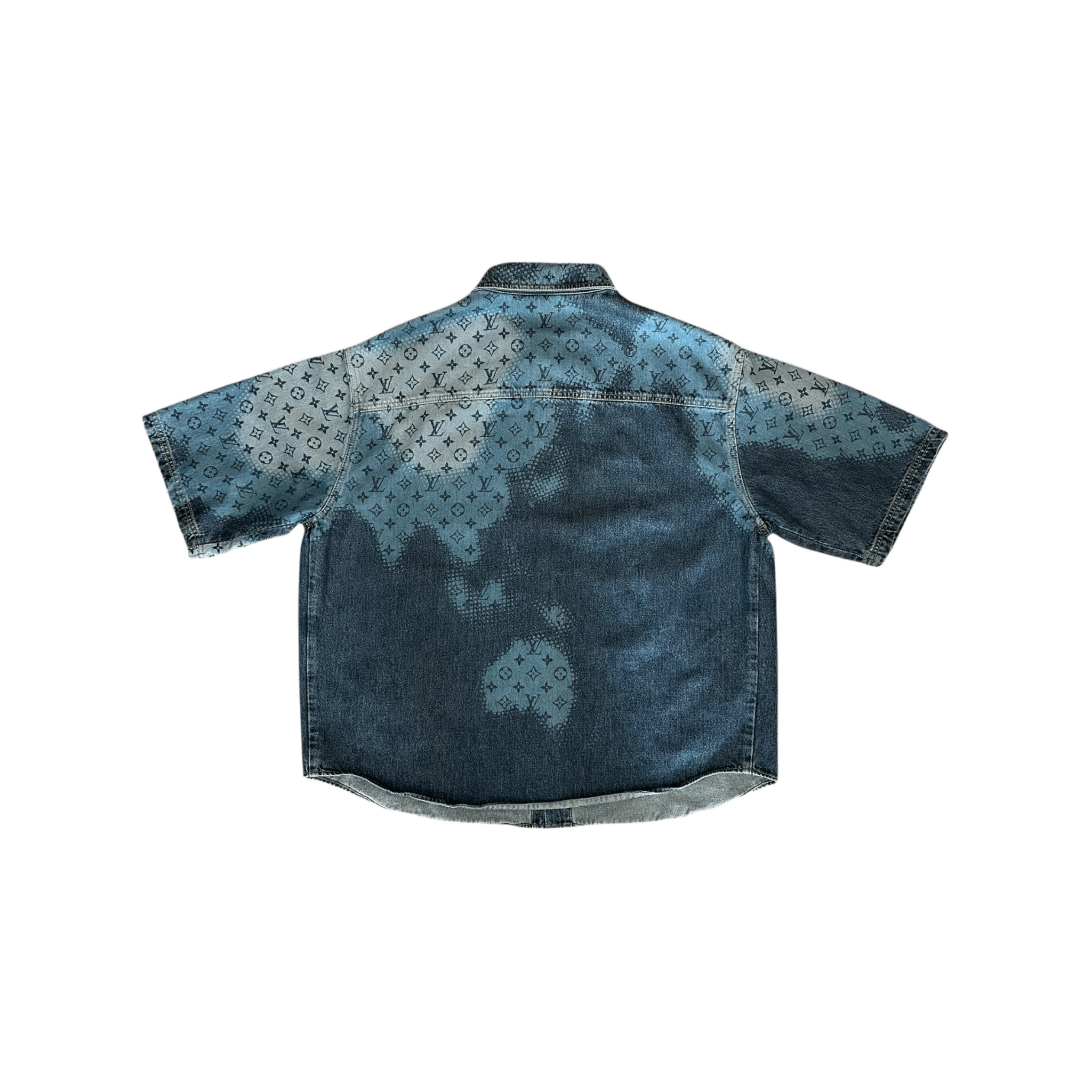 Louis Vuitton Blue Map Monogram Denim Button Up Shirt - Morely TrendsLouis Vuitton Type here:)