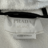 Prada White & Black Towel Logo Zip Up Hoodie - Morely TrendsPrada Type here:)