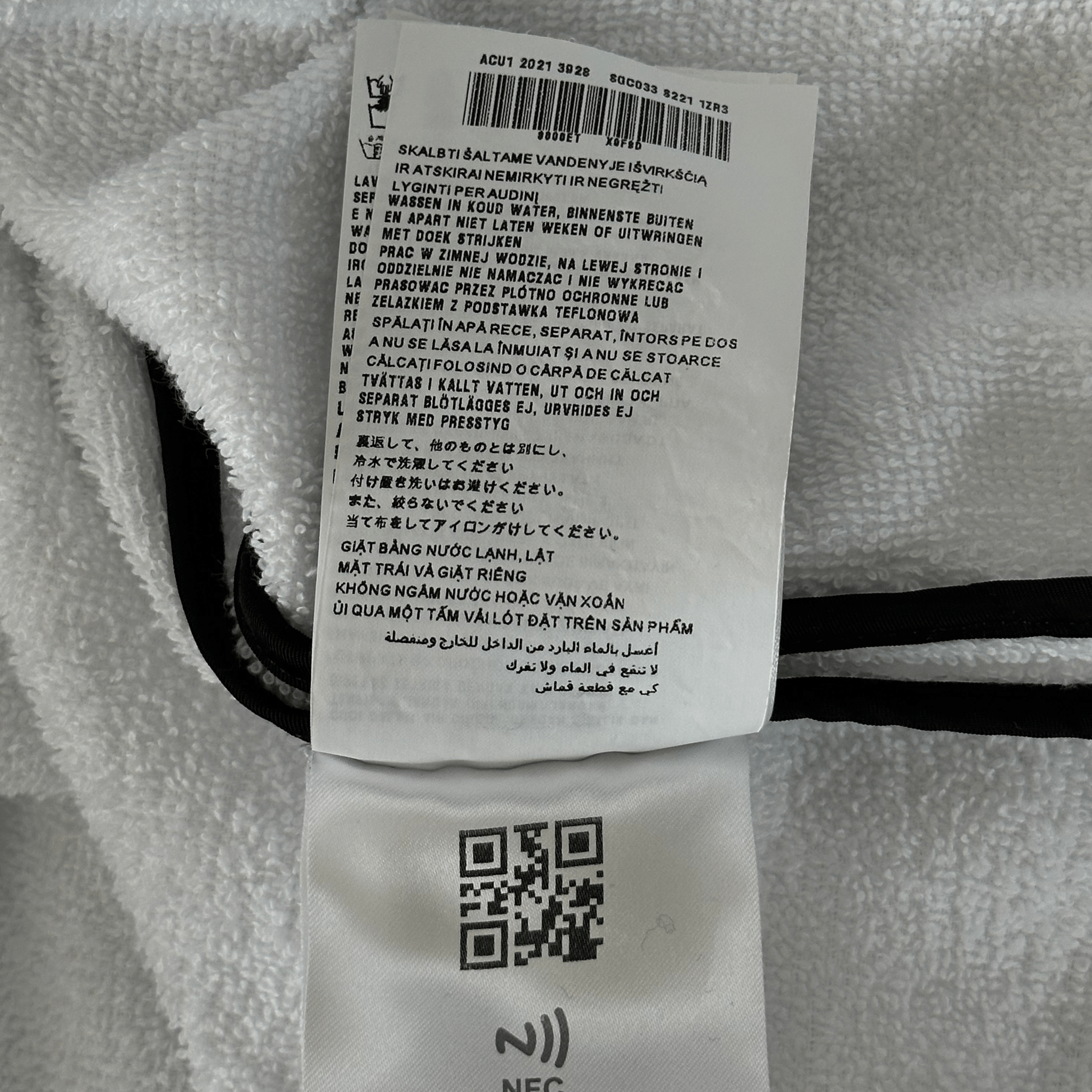 Prada White & Black Towel Logo Zip Up Hoodie - Morely TrendsPrada Type here:)