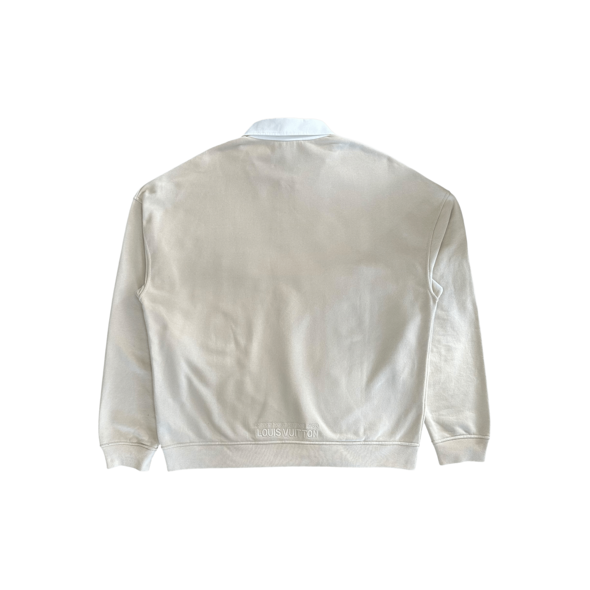 Louis Vuitton Beige & White Articles De Voyage Quarter Zip Sweater - Morely TrendsLouis Vuitton Type here:)