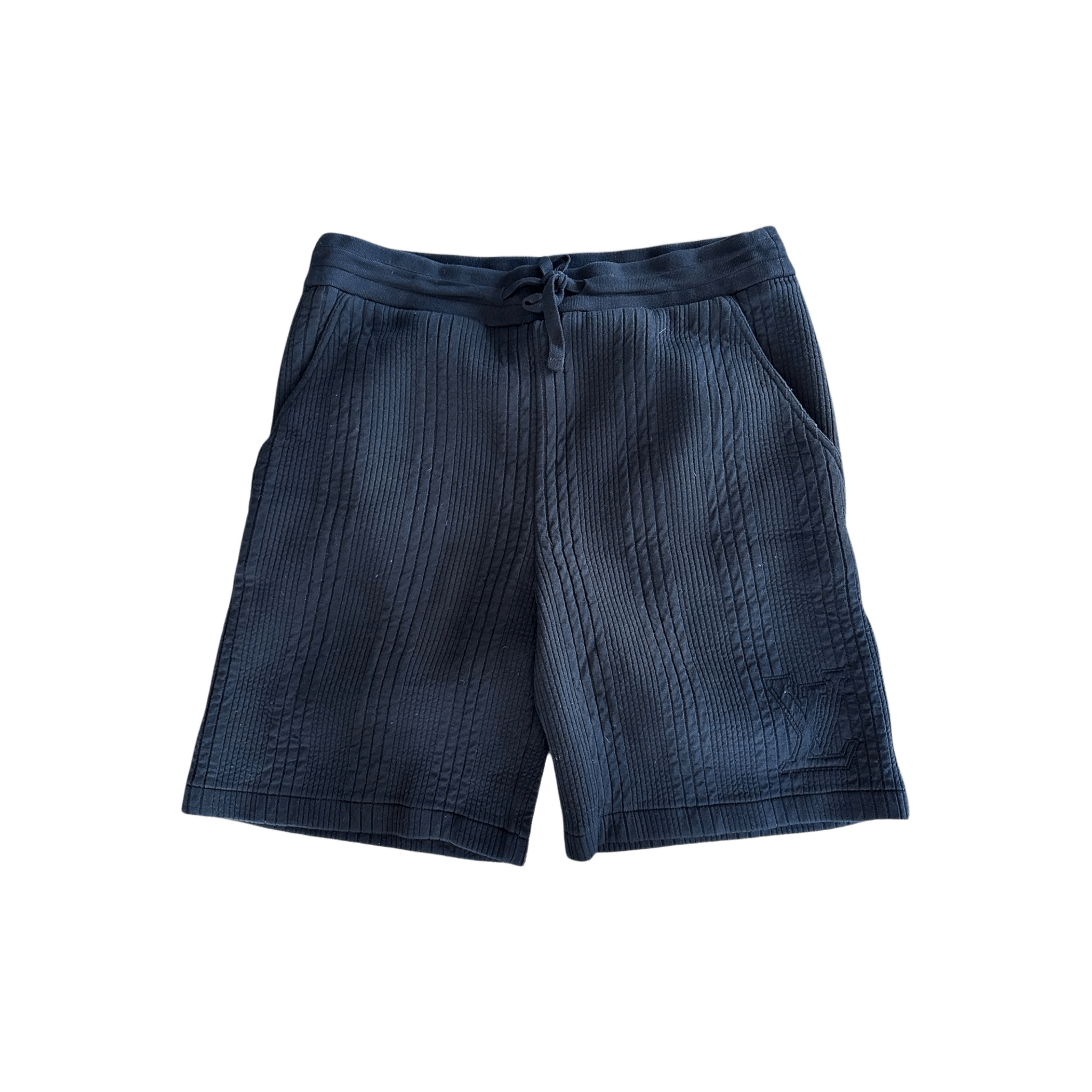 Louis Vuitton Navy Embroidered Logo Shorts - Morely TrendsLouis Vuitton Type here:)