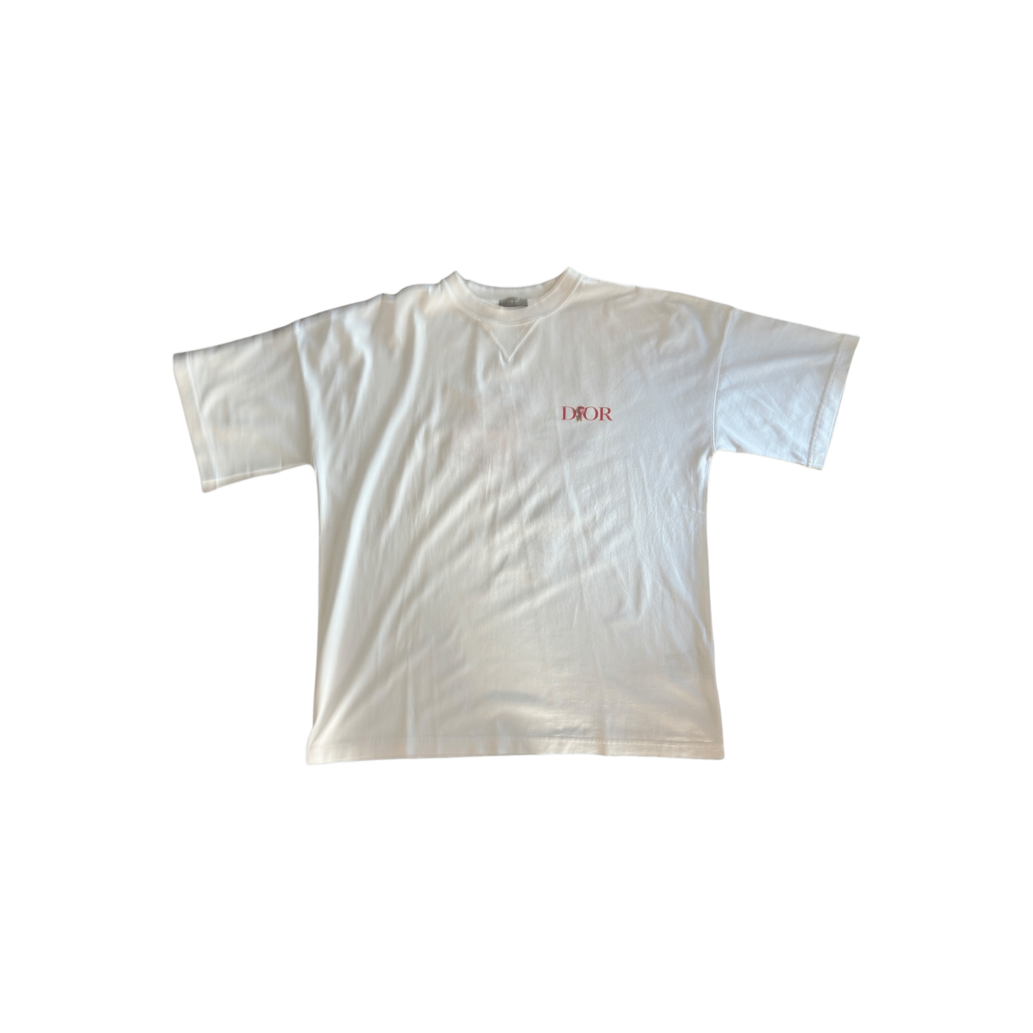 Dior Jardin White & Red Flower Logo Embroidered T-Shirt - Morely TrendsDior Type here:)