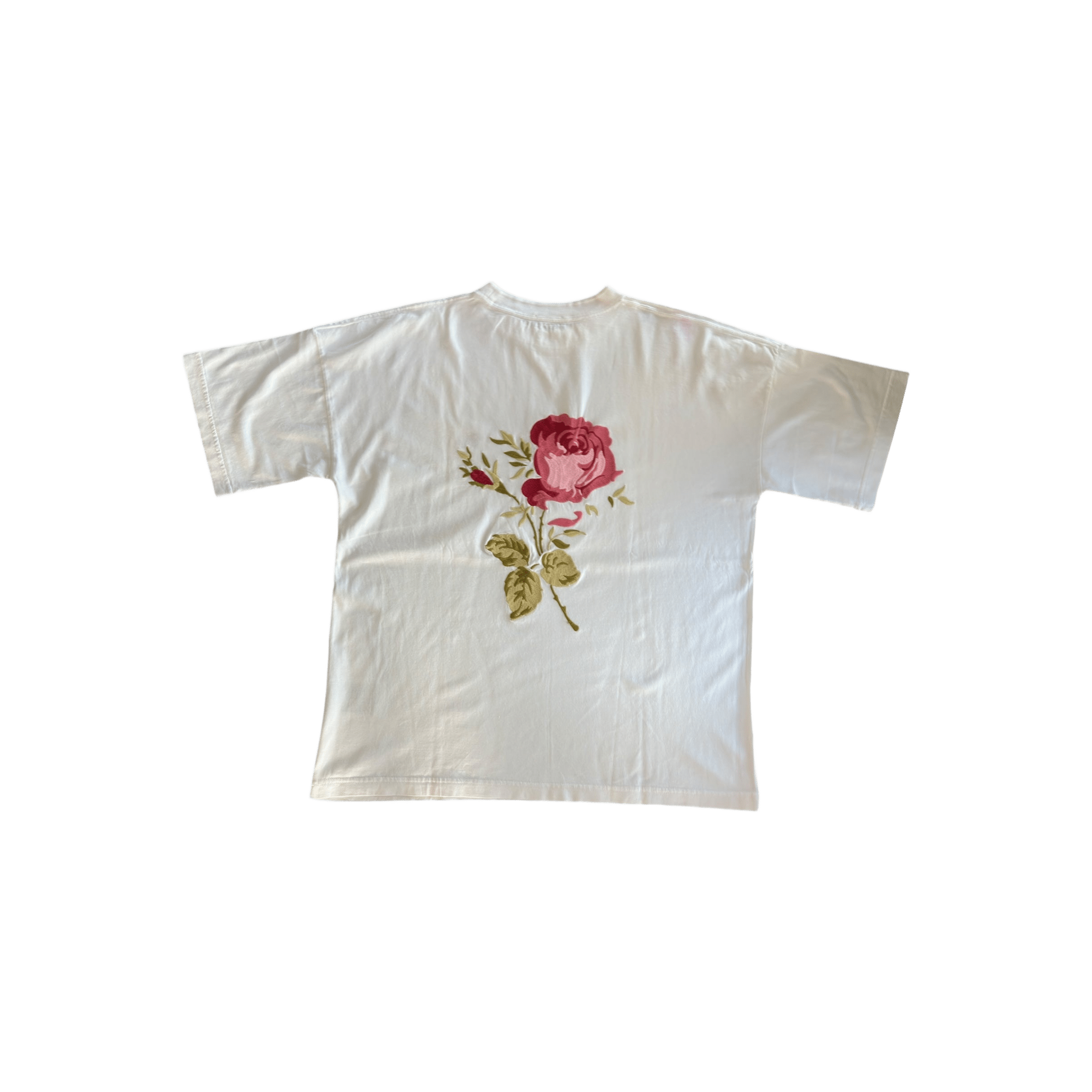 Dior Jardin White & Red Flower Logo Embroidered T-Shirt - Morely TrendsDior Type here:)