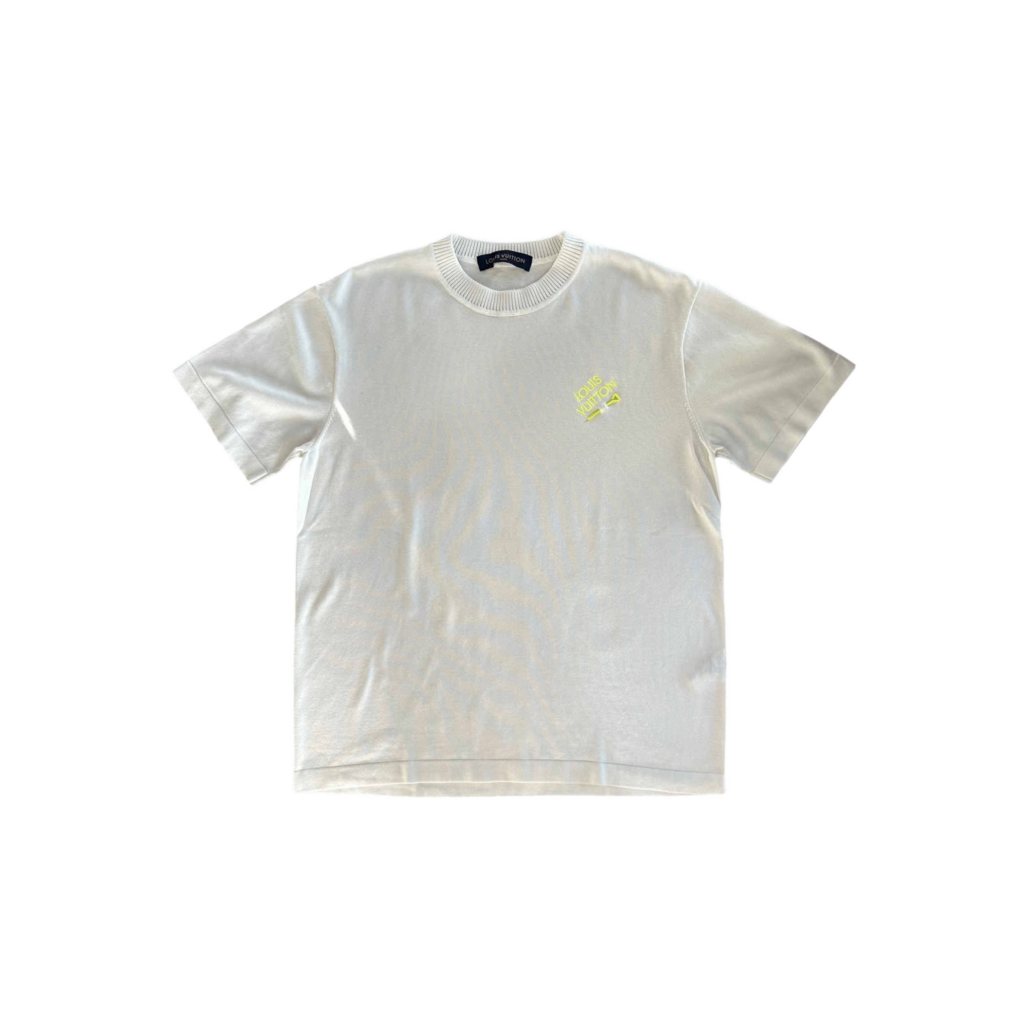 Louis Vuitton White & Yellow Pin Logo Embroidered T-Shirt - Morely TrendsLouis Vuitton Type here:)