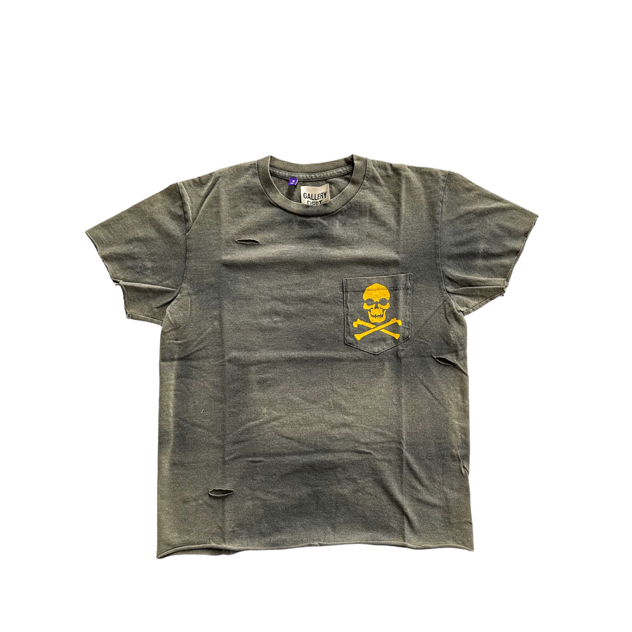 Gallery Dept Faded Black Distressed Bones T-Shirt - Morely TrendsGallery Dept Type here:)