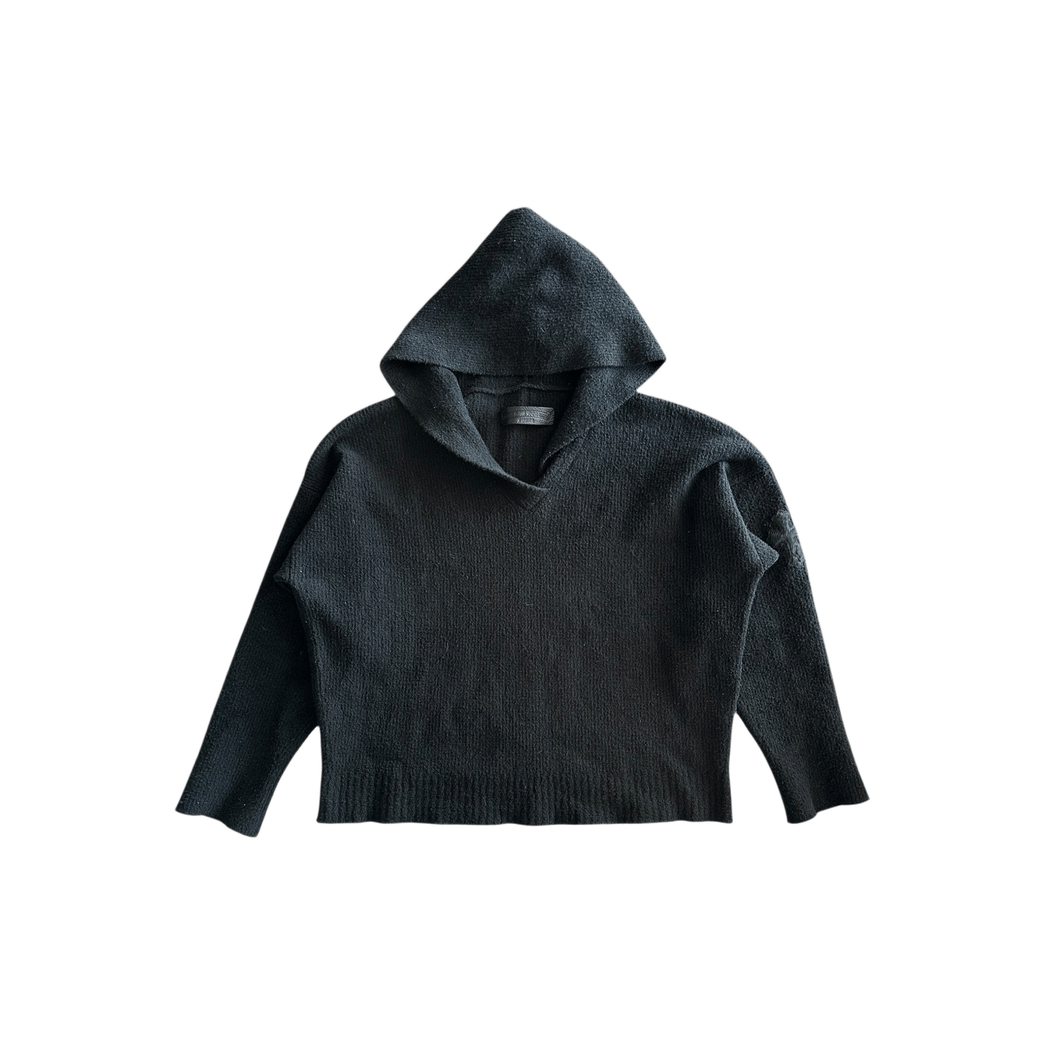 Chrome Hearts Black Ponyhair Cross Patch Knitted Hoodie - Morely TrendsChrome Hearts Type here:)