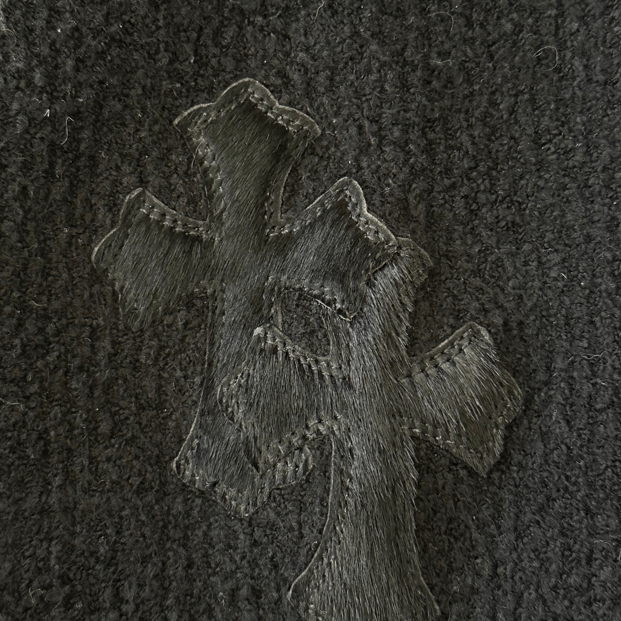 Chrome Hearts Black Ponyhair Cross Patch Knitted Hoodie - Morely TrendsChrome Hearts Type here:)