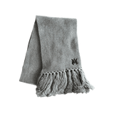 Amiri Grey & Black Wool Knit MA Logo Scarf - Morely TrendsAmiri Type here:)