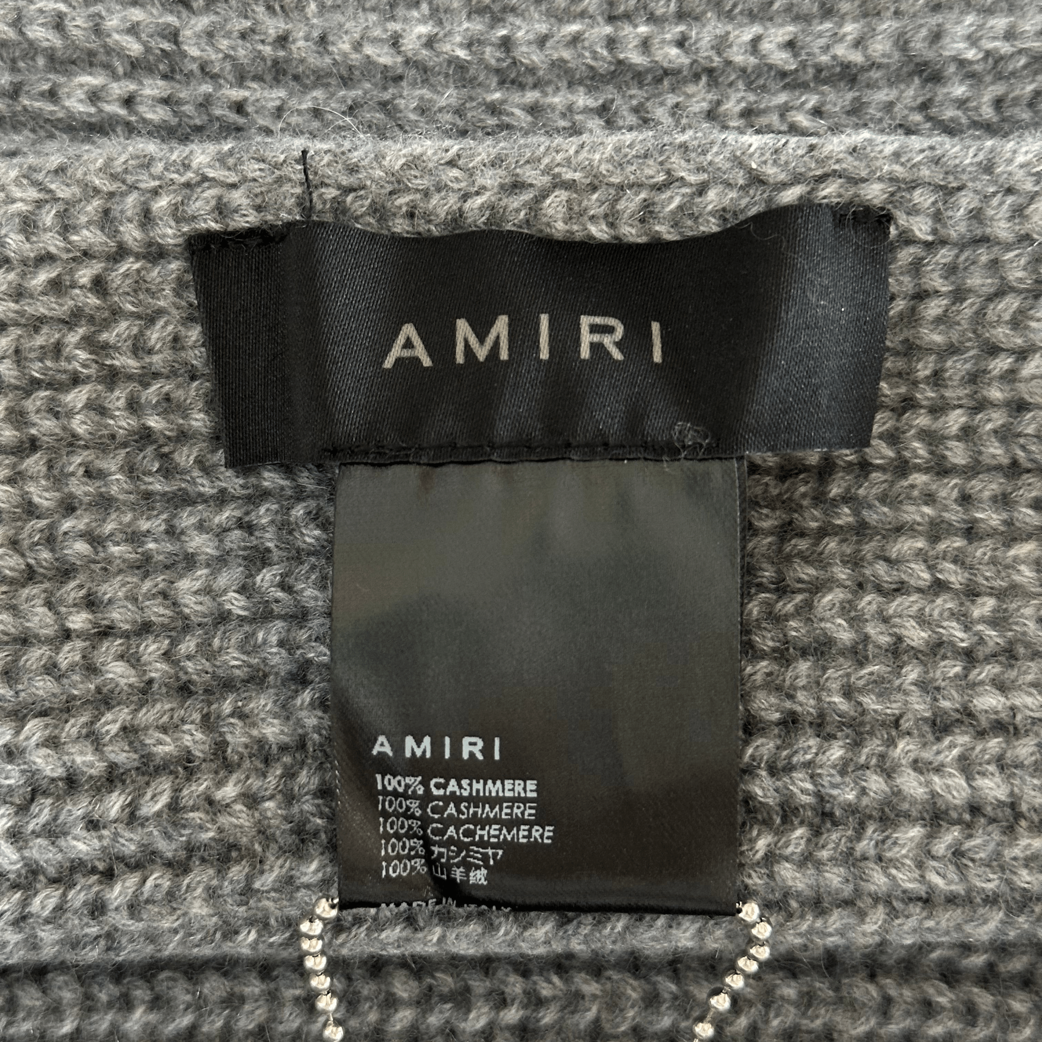Amiri Grey & Black Wool Knit MA Logo Scarf - Morely TrendsAmiri Type here:)