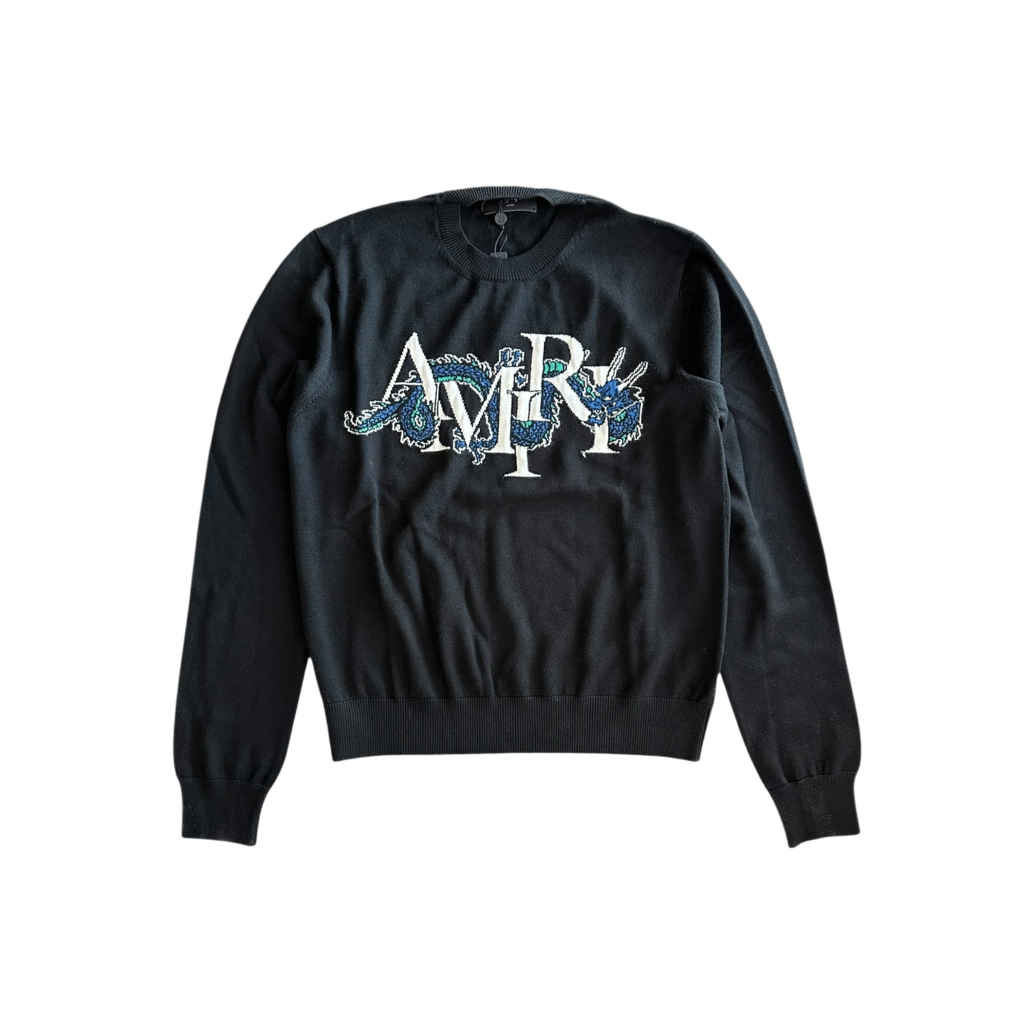 Amiri Black & White Dragon Logo Wool Sweater - Morely TrendsAmiri Type here:)