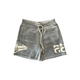 Amiri Grey & White Distressed 22 Logo Cashmere Shorts - Morely TrendsAmiri Type here:)