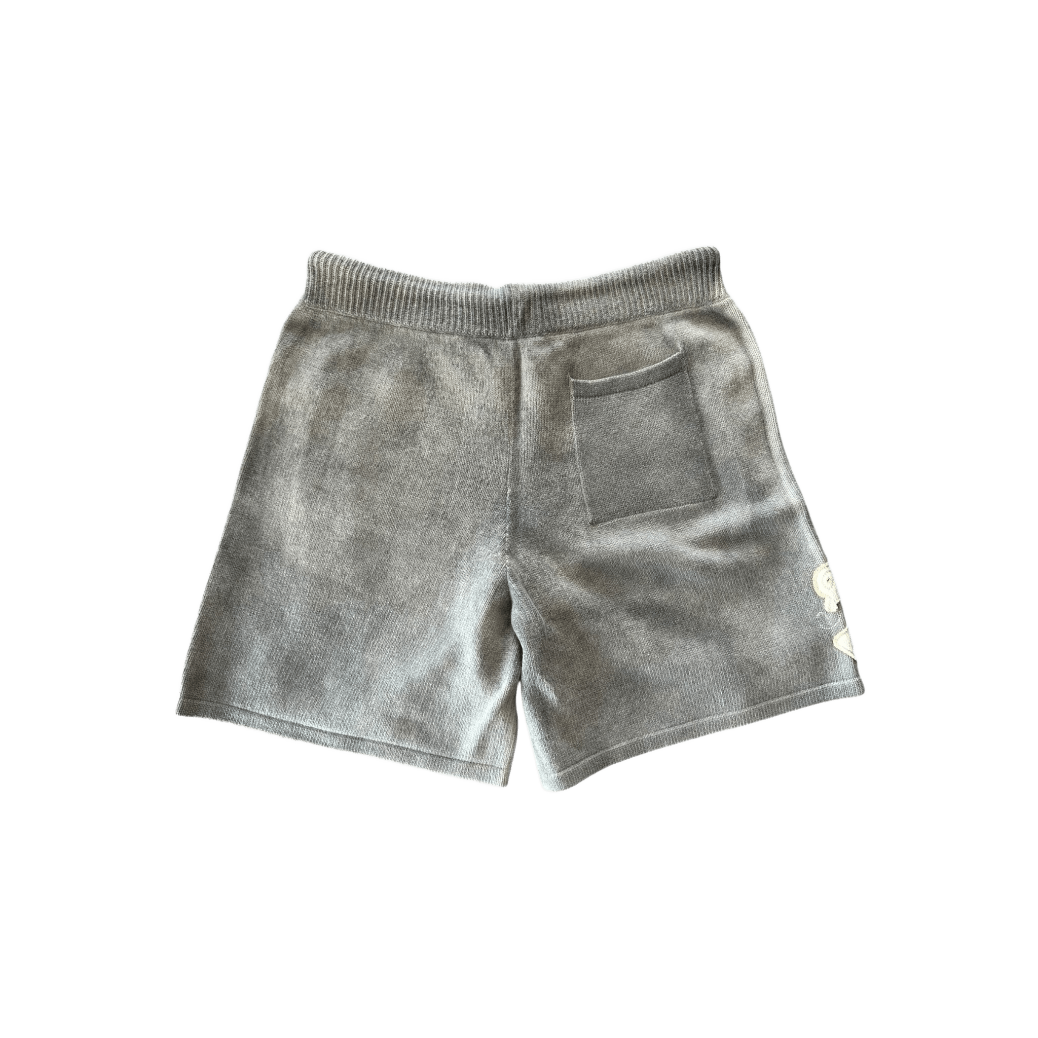 Amiri Grey & White Distressed 22 Logo Cashmere Shorts - Morely TrendsAmiri Type here:)