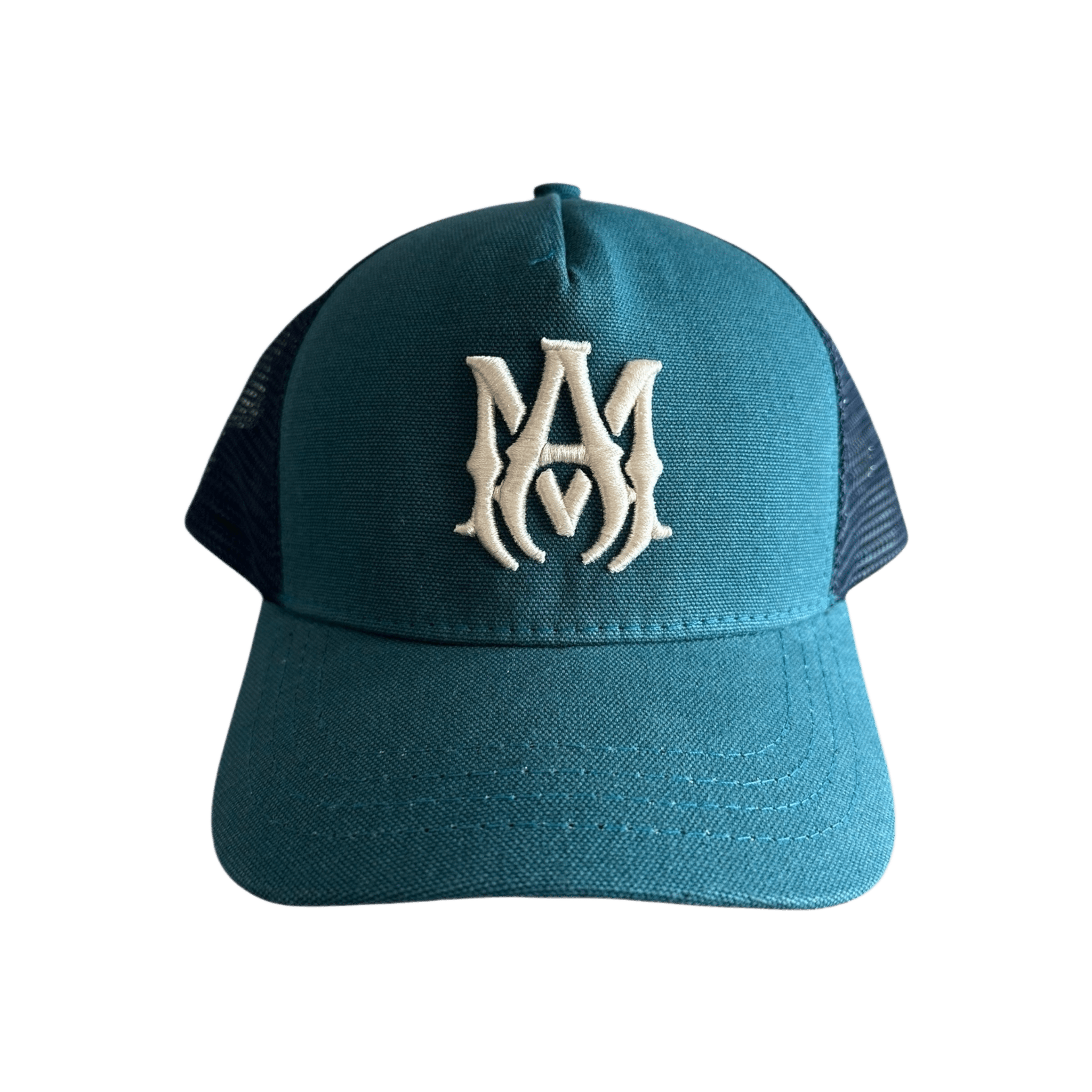 Amiri Blue & White MA Logo Kids Trucker Hat - Morely TrendsAmiri Type here:)