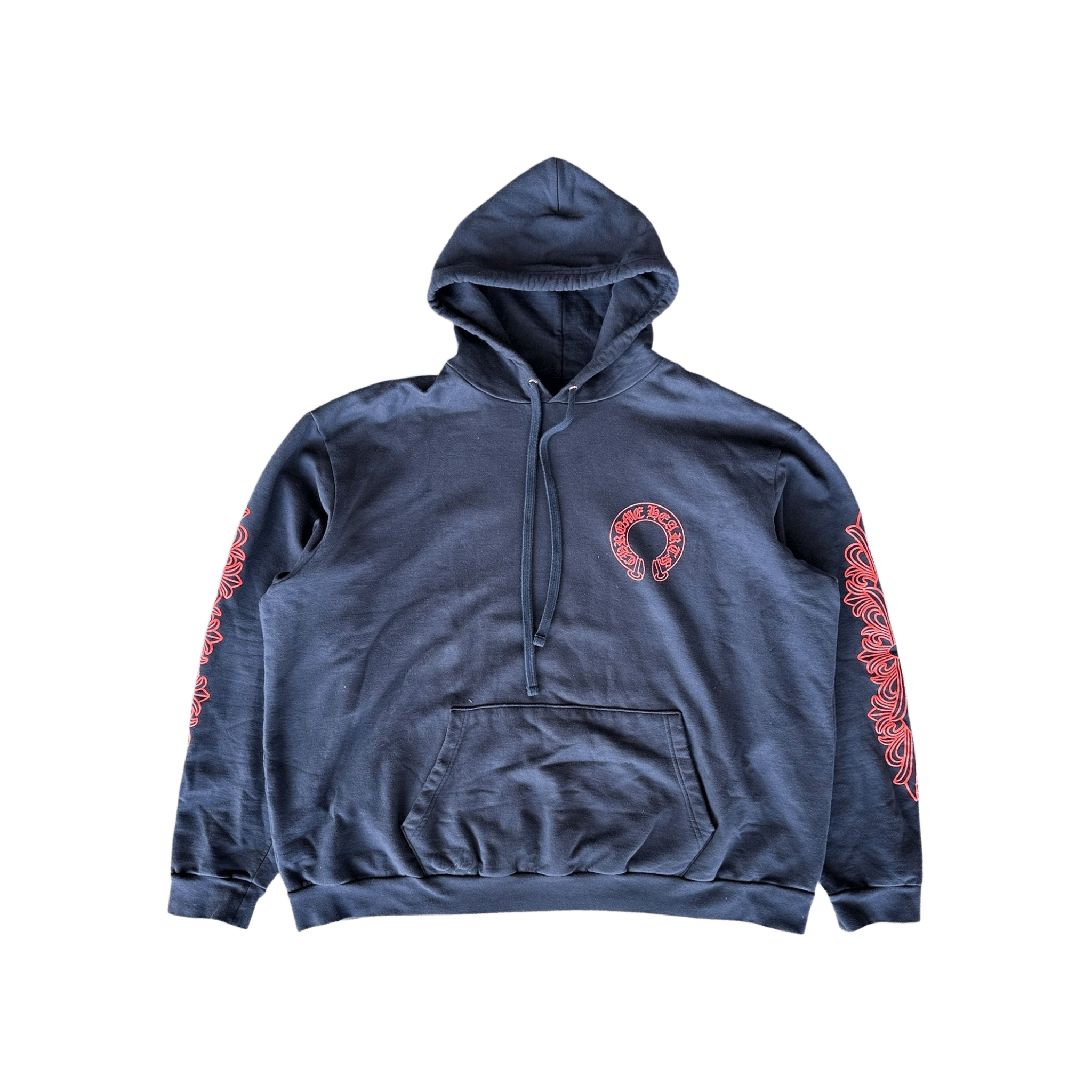 Chrome Hearts Navy & Red Horseshoe Logo Hoodie - Morely TrendsChrome Hearts Type here:)