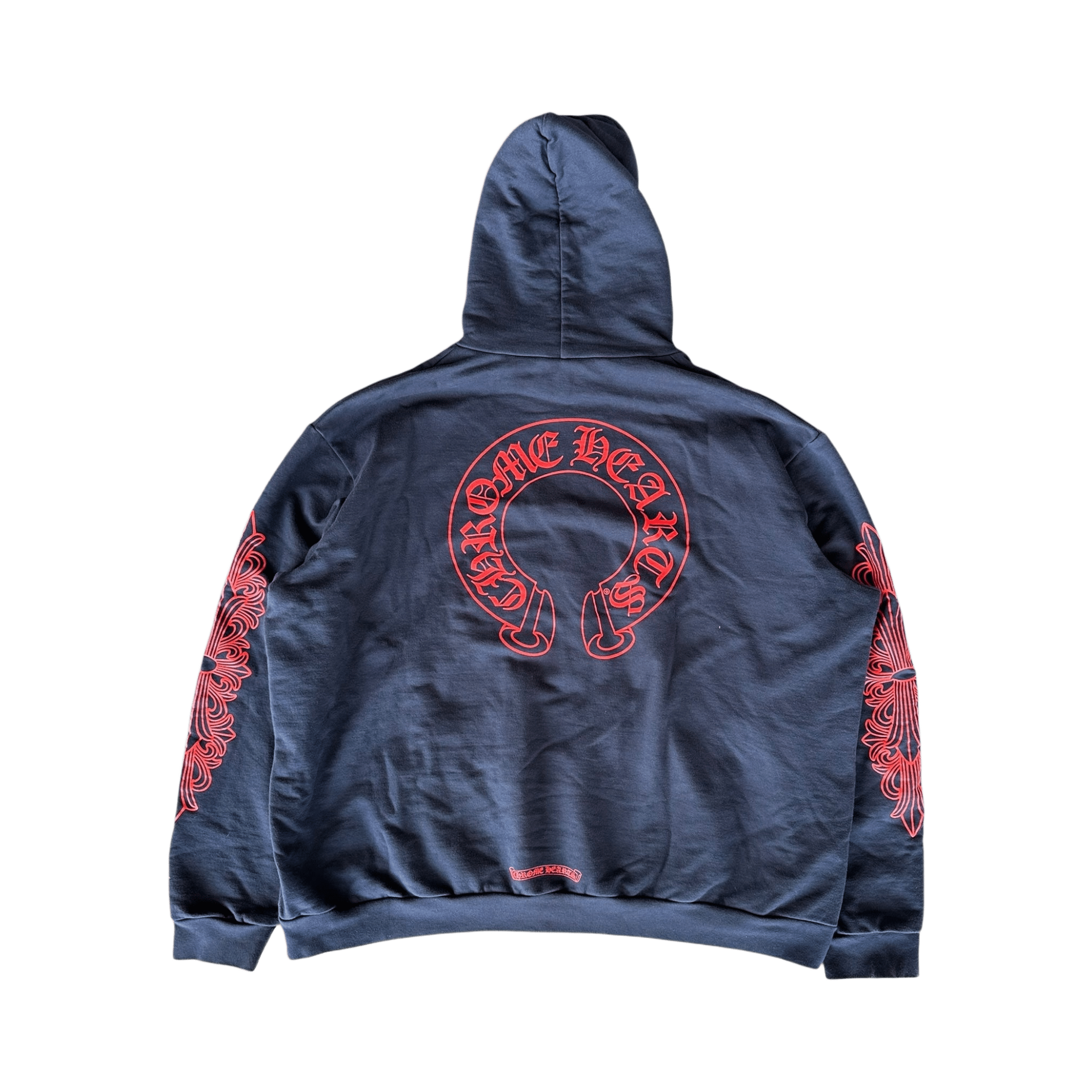Chrome Hearts Navy & Red Horseshoe Logo Hoodie - Morely TrendsChrome Hearts Type here:)
