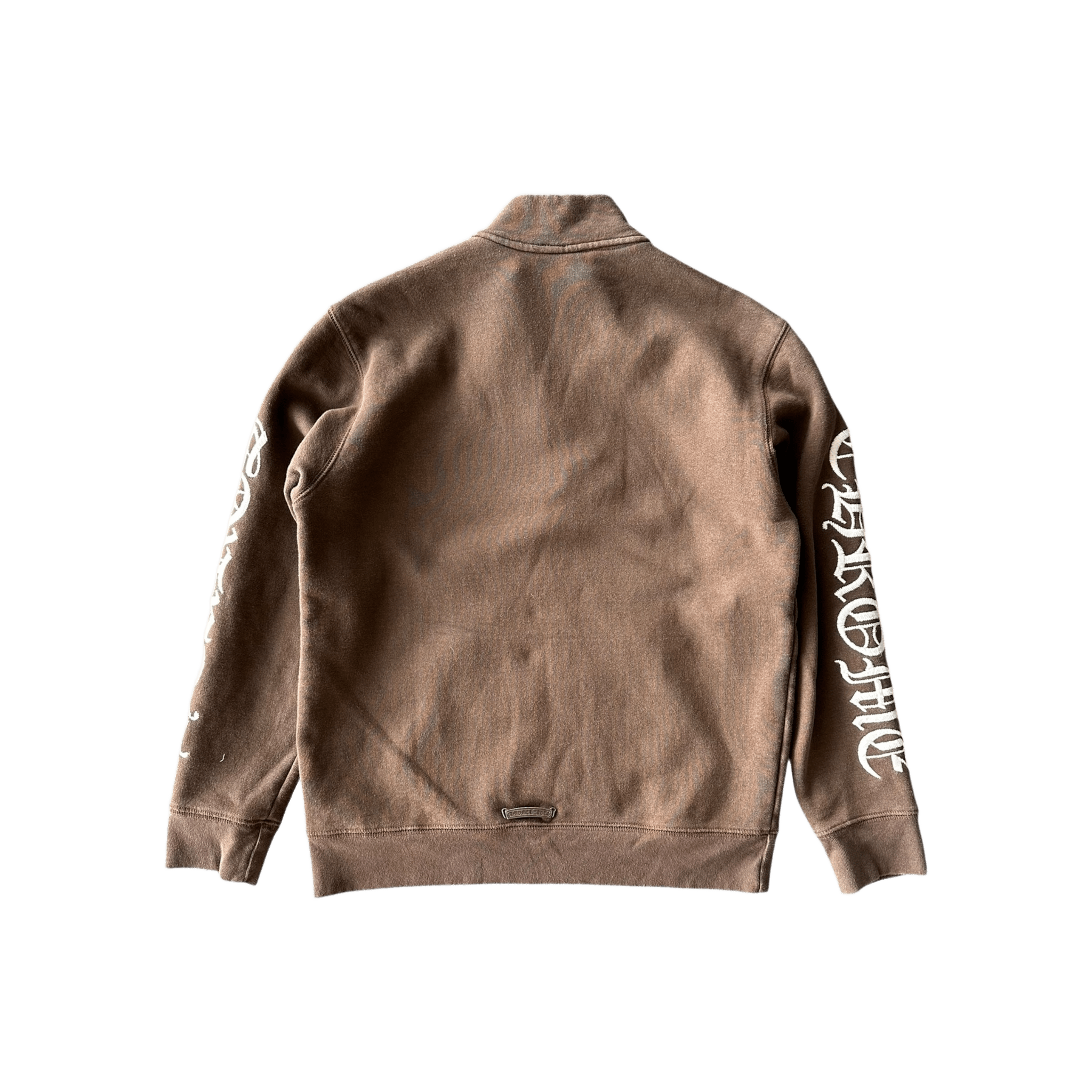 Chrome Hearts Brown & White Embroidered Logo Quarter Zip Sweater - Morely TrendsChrome Hearts Type here:)