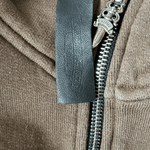 Chrome Hearts Brown & White Embroidered Logo Quarter Zip Sweater - Morely TrendsChrome Hearts Type here:)