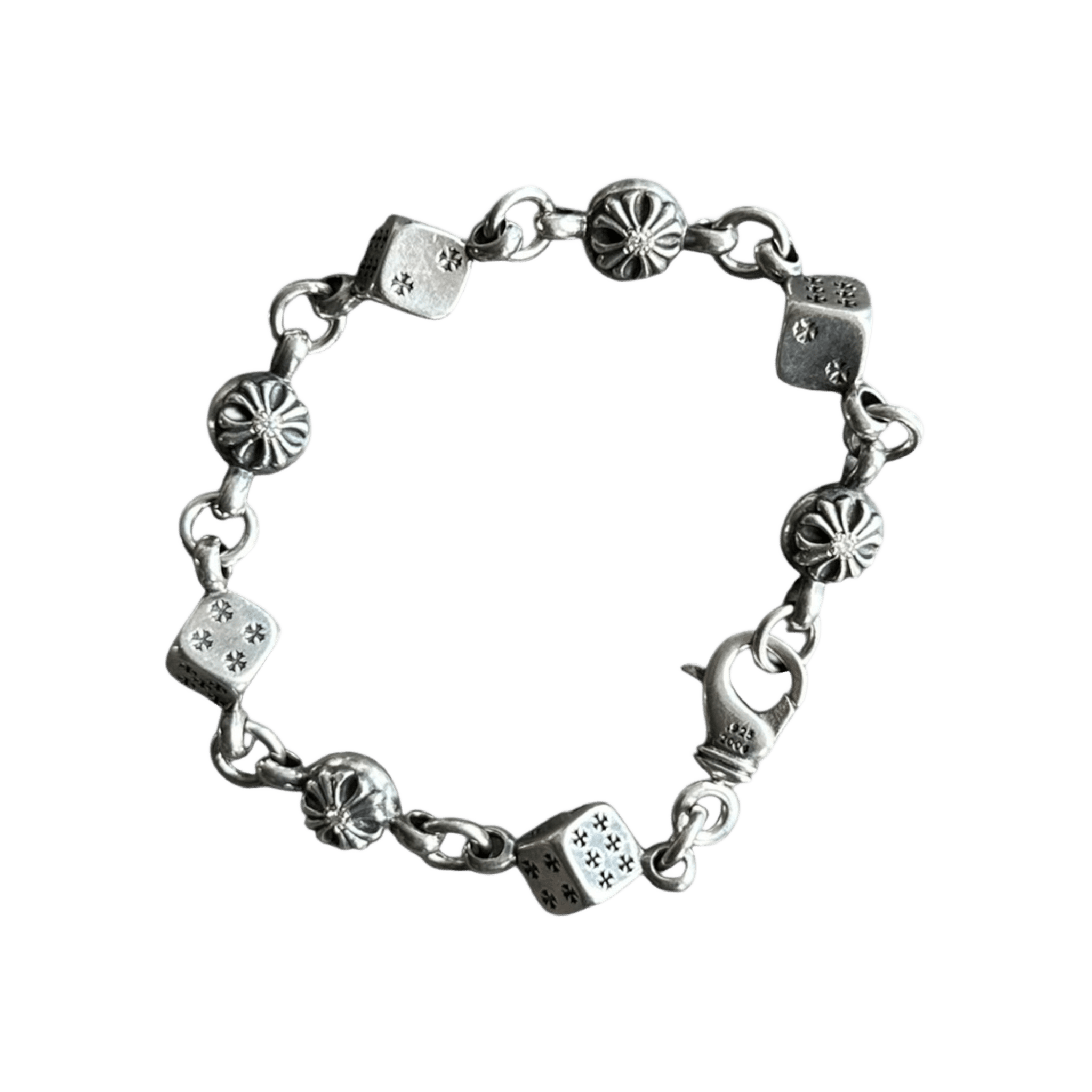 Chrome Hearts Silver & Diamond Dice Bracelet - Morely TrendsChrome Hearts Type here:)